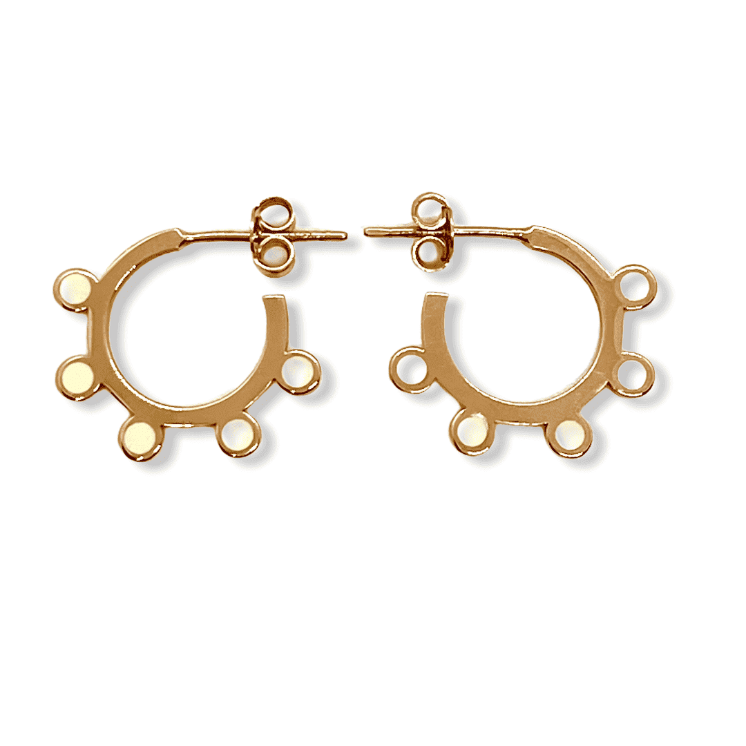 Dot enamel ivory hoops — Melina Fachidis