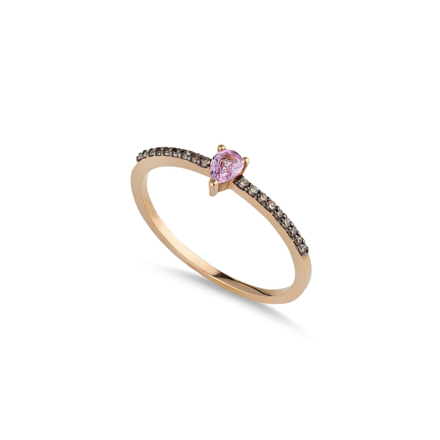 Pink sapphire drop ring — Melina Fachidis