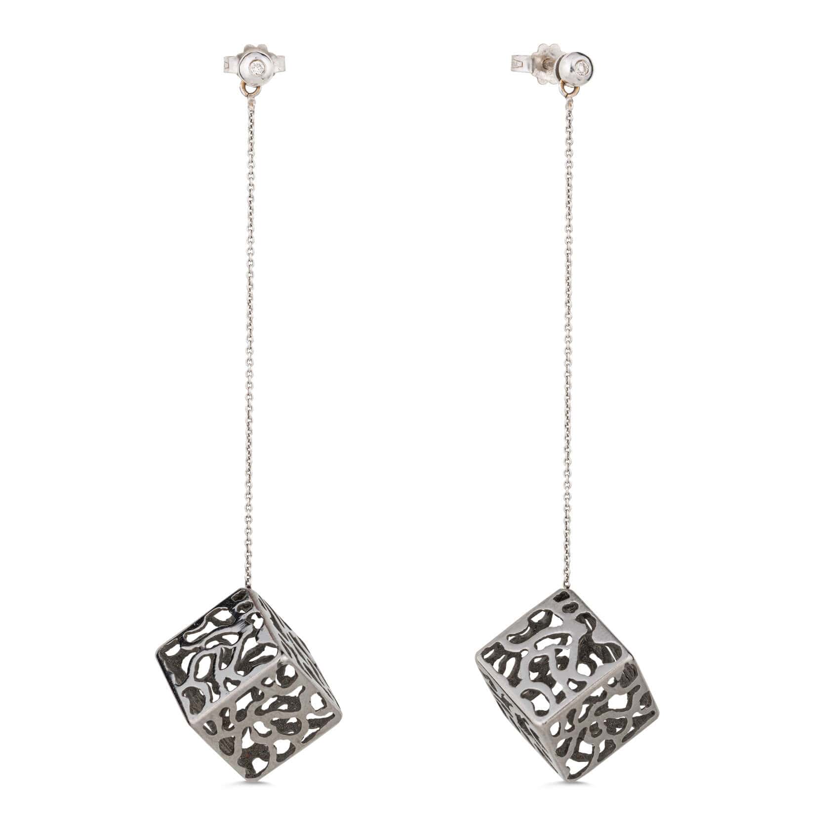 Arabesque cube long earrings — Melina Fachidis