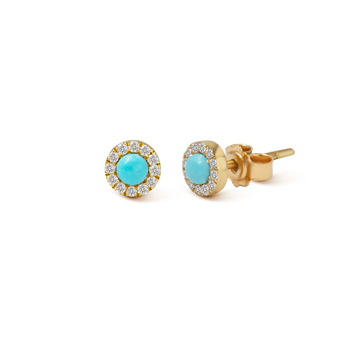 Round stud turquoise earrings — Melina Fachidis