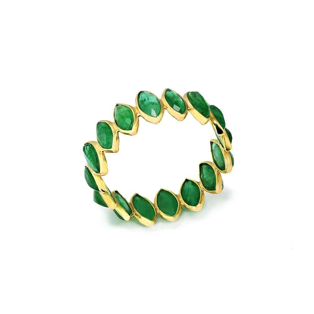 Marquise emerald ring band — Melina Fachidis