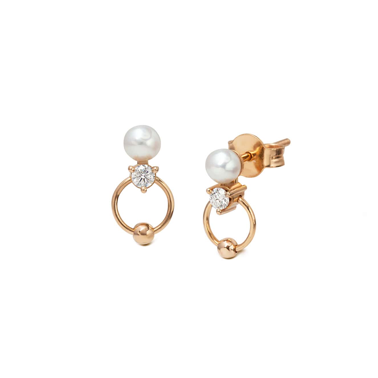 Long studs with pearls — Melina Fachidis