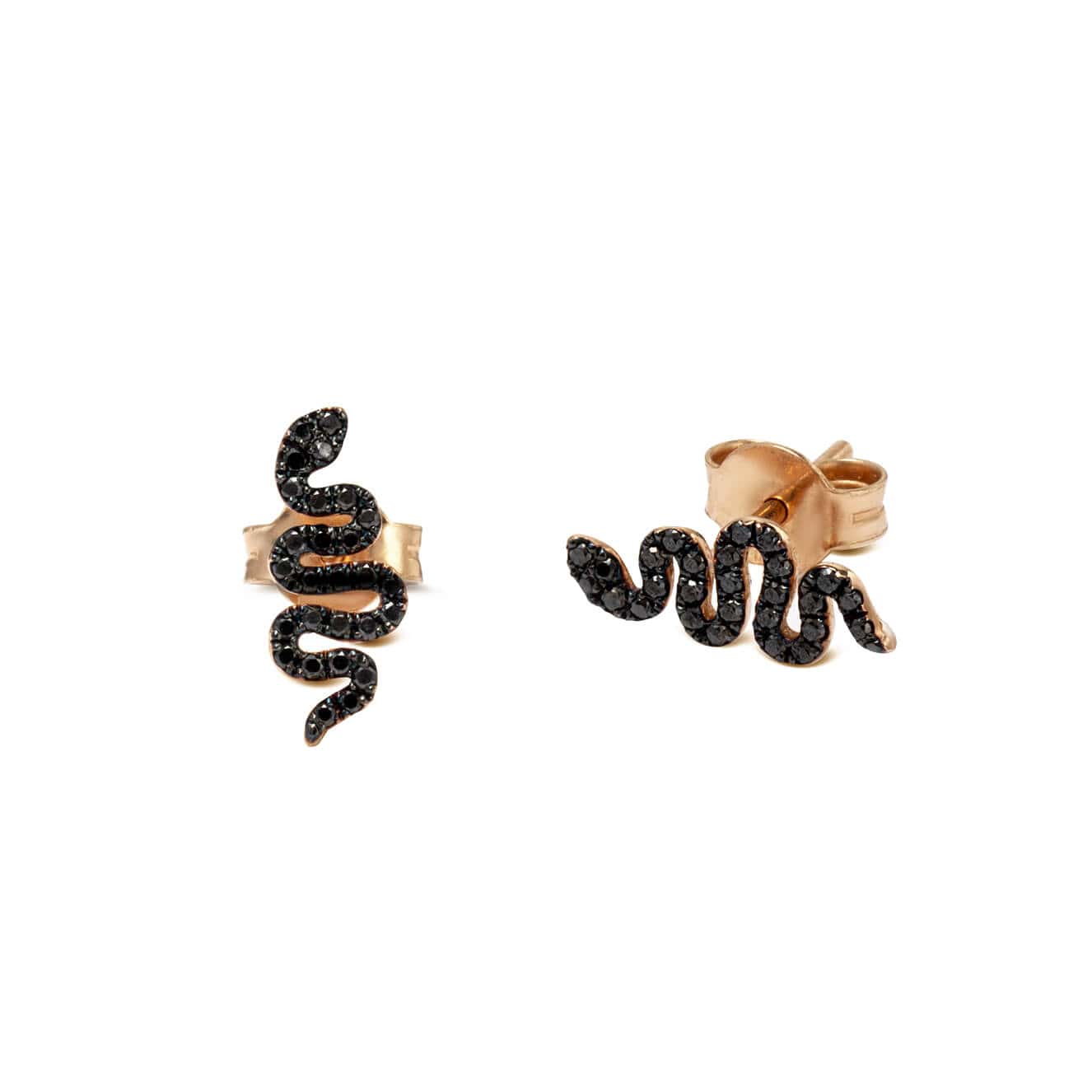 Single black diamond snake stud — Melina Fachidis