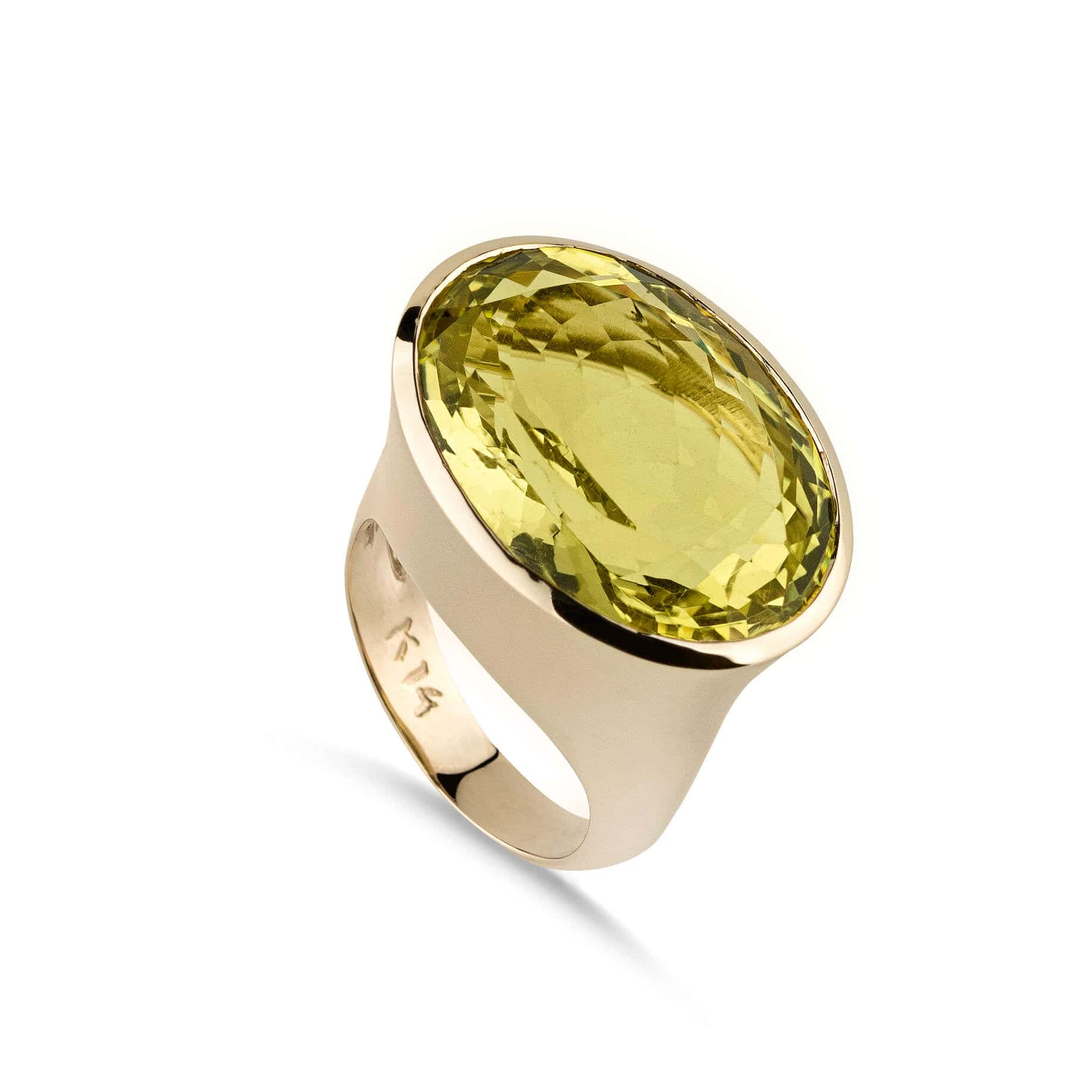 Lemon quartz one stone ring — Melina Fachidis