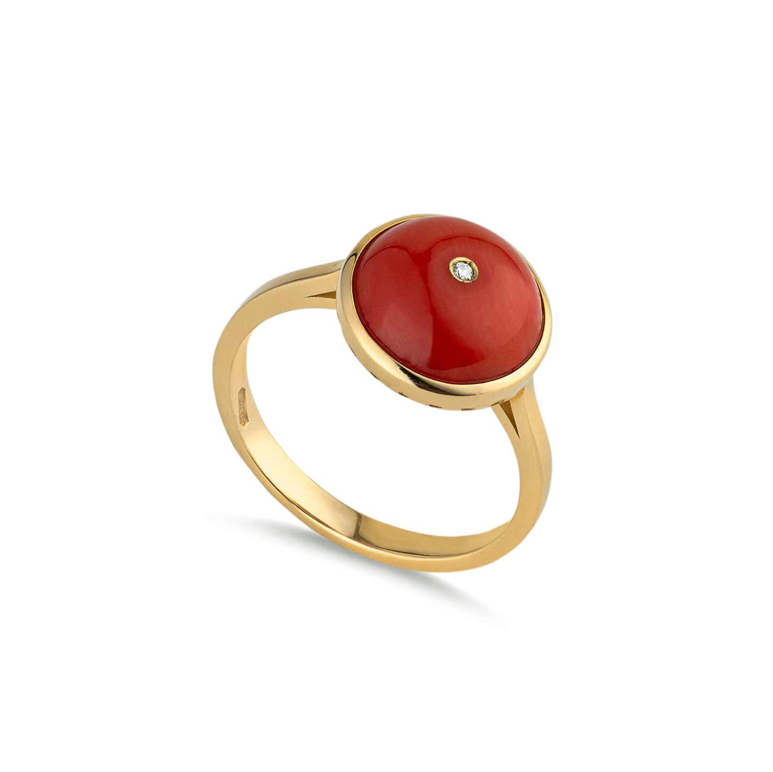 Round mediterranean red coral ring — Melina Fachidis