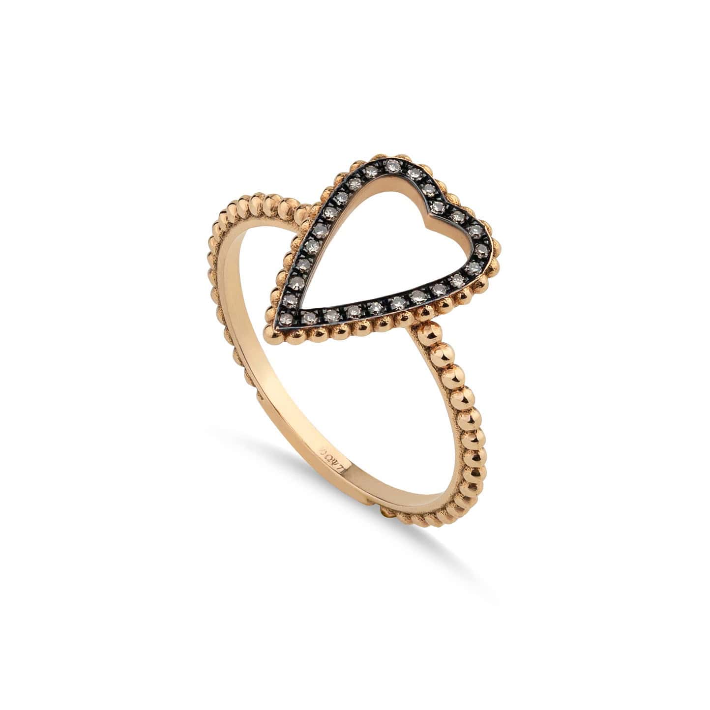 Brown diamond heart ring — Melina Fachidis