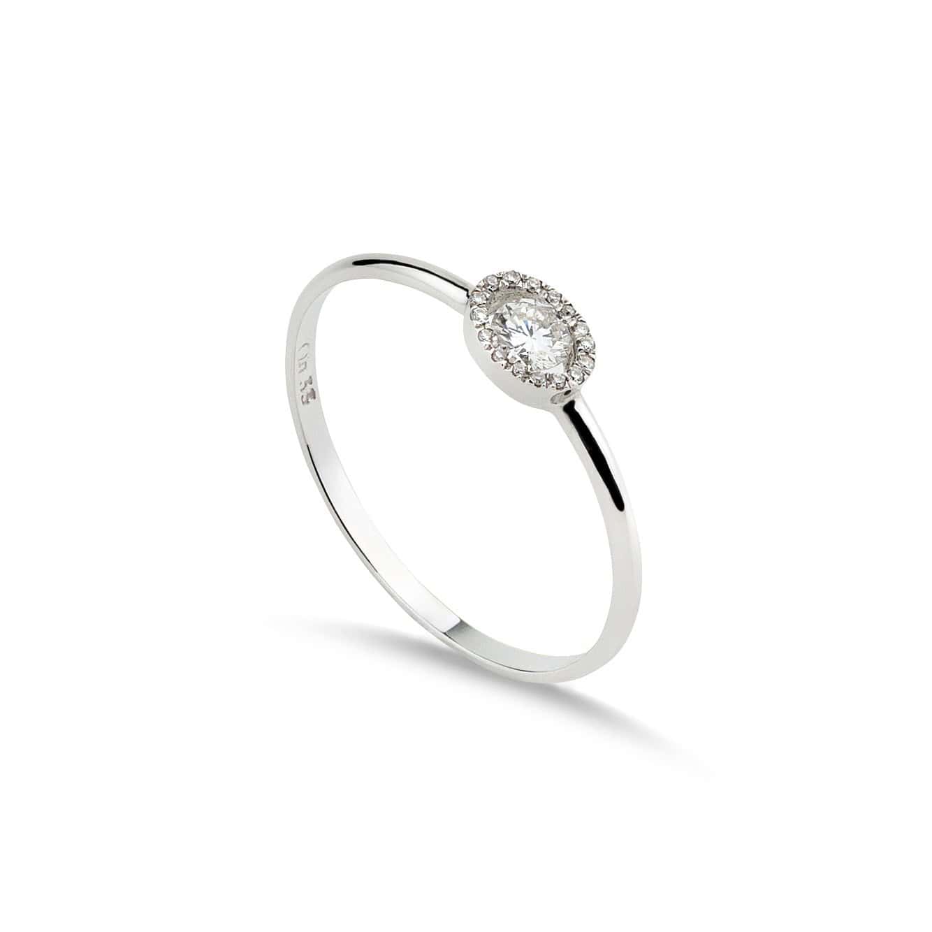 Brilliant cut oval-shaped diamond Rosetta ring — Melina Fachidis