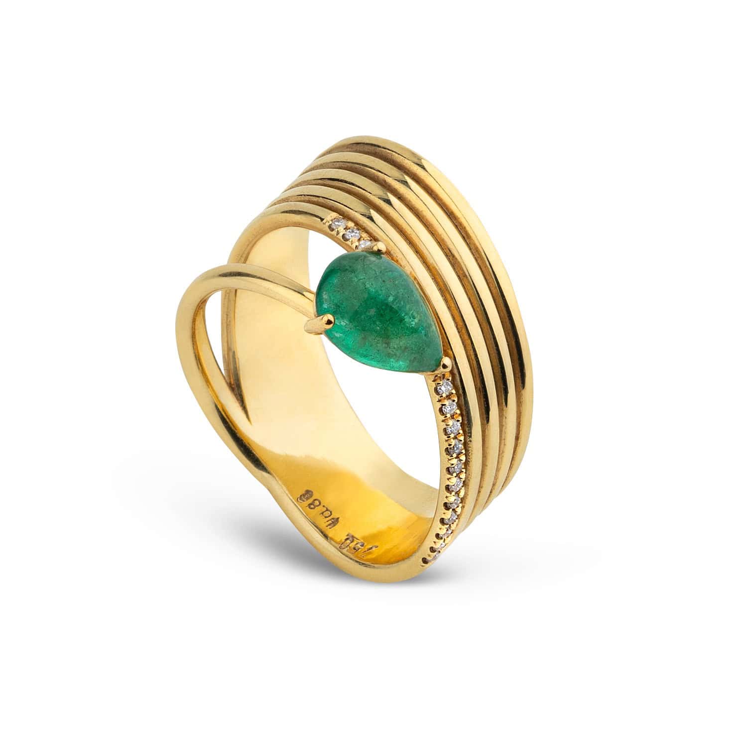 Natural emerald spiral ring — Melina Fachidis