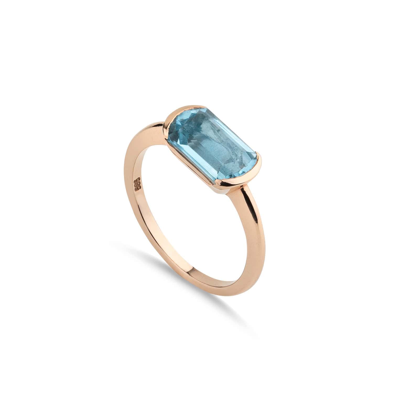 Blue topaz one stone ring — Melina Fachidis