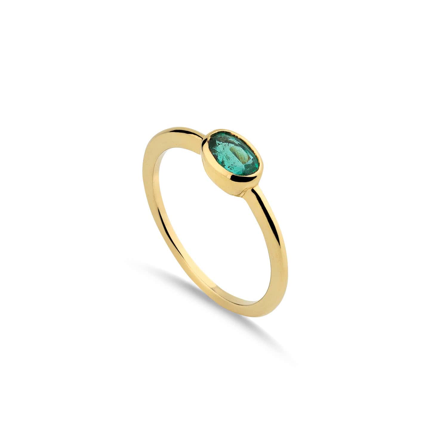 Vivid green emerald promise ring — Melina Fachidis