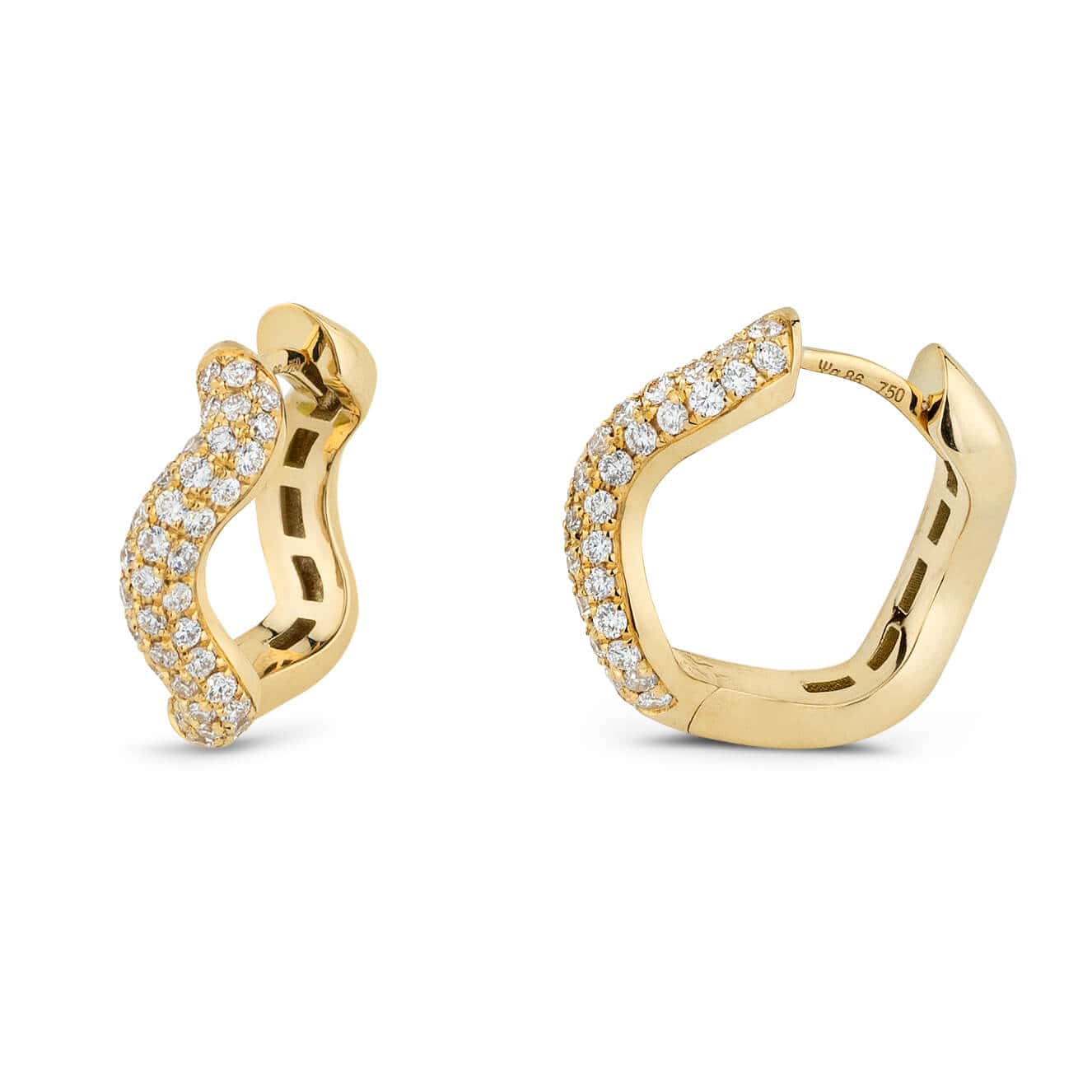 Wavy shaped diamond hoops — Melina Fachidis