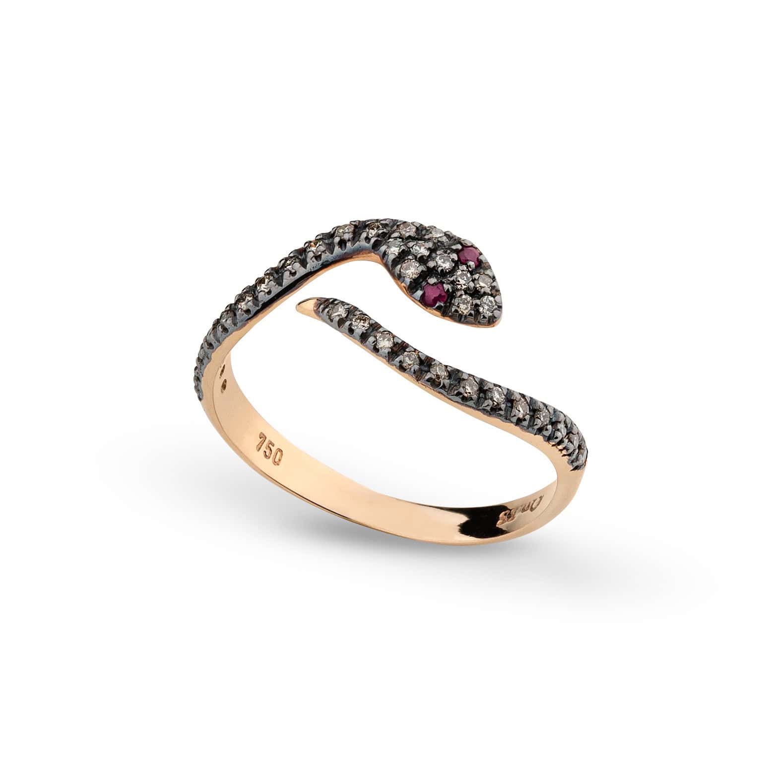 Snake brown diamonds ring — Melina Fachidis