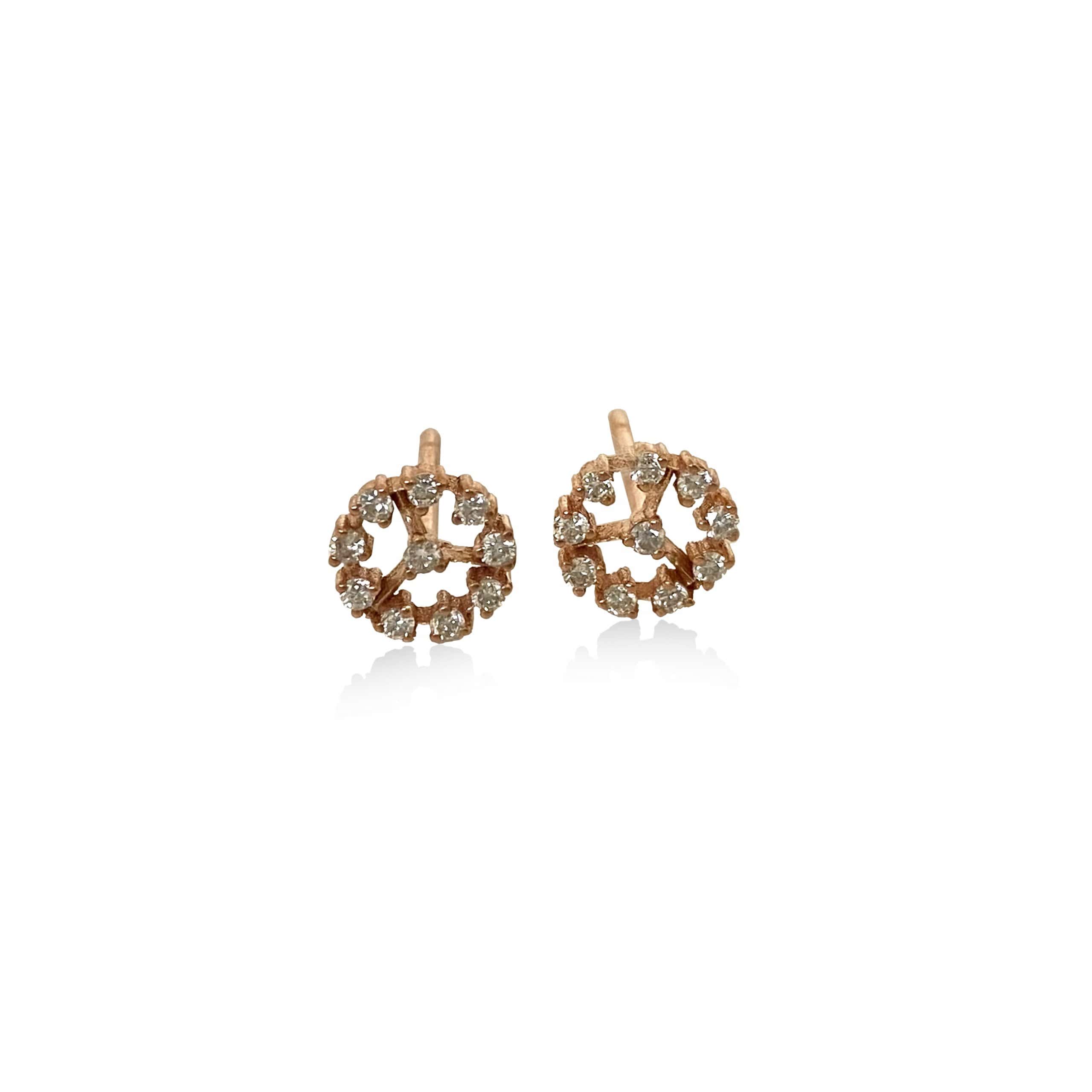 Circular diamond stud earrings — Melina Fachidis