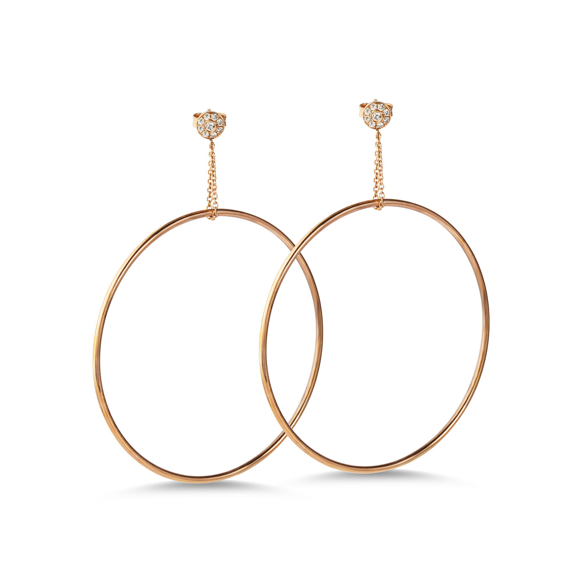 Diamond studs with statement hoops hanging — Melina Fachidis