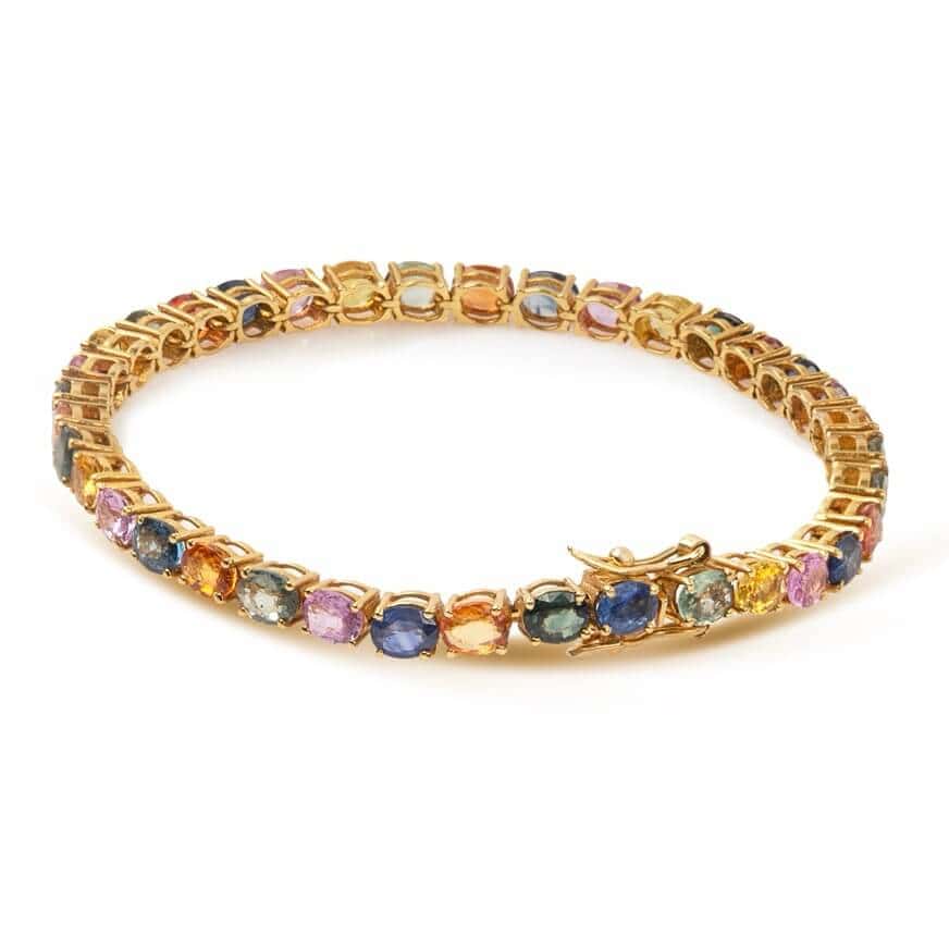Colorful sapphire tennis bracelet — Melina Fachidis
