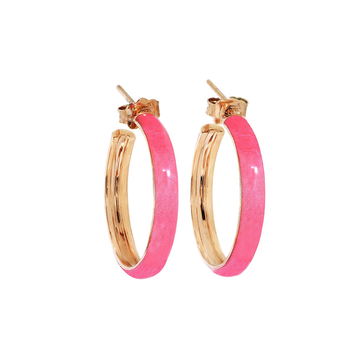 Pink enamel hoop earrings — Melina Fachidis