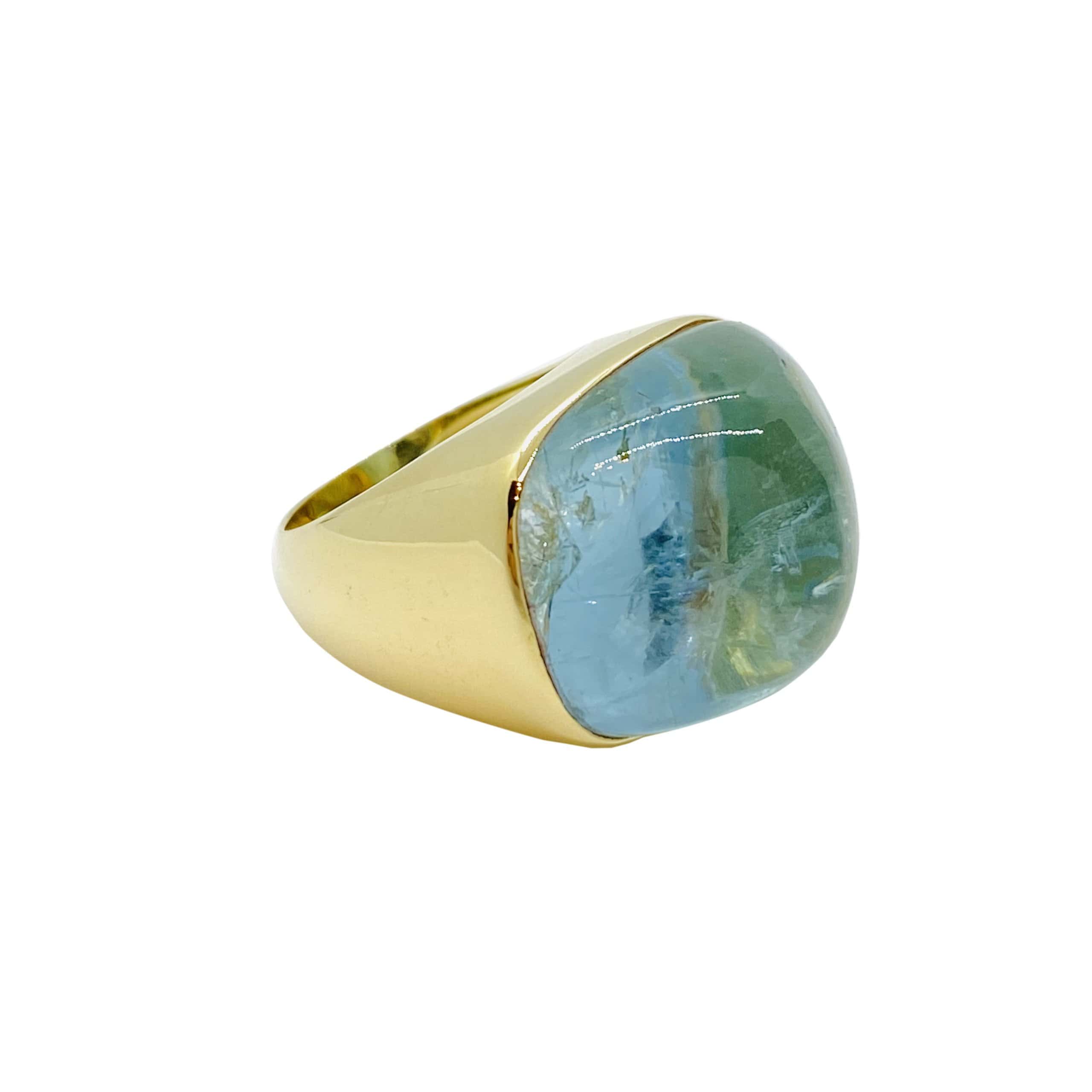 Unique aquamarine large ring — Melina Fachidis