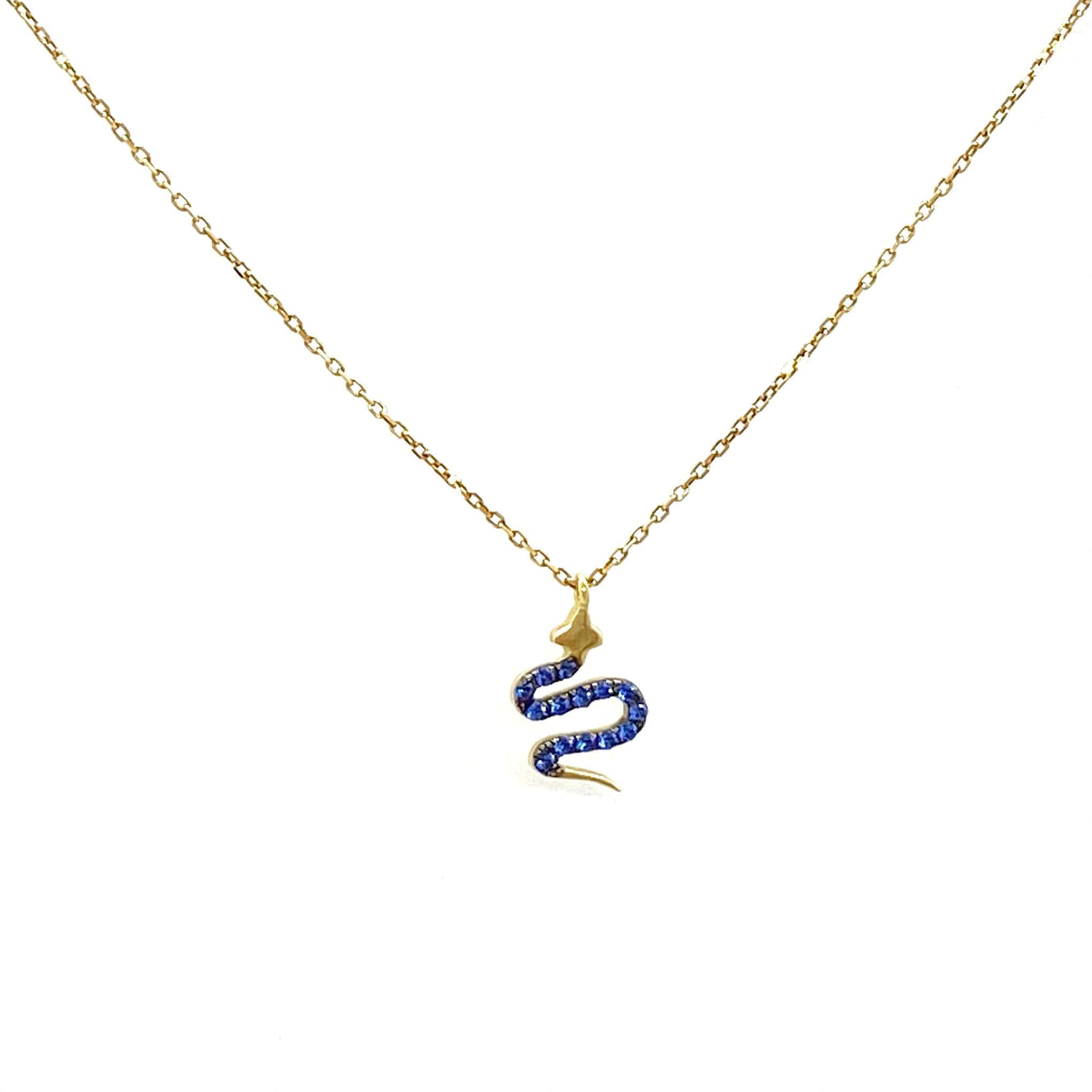 Blue topaz snake pendant — Melina Fachidis