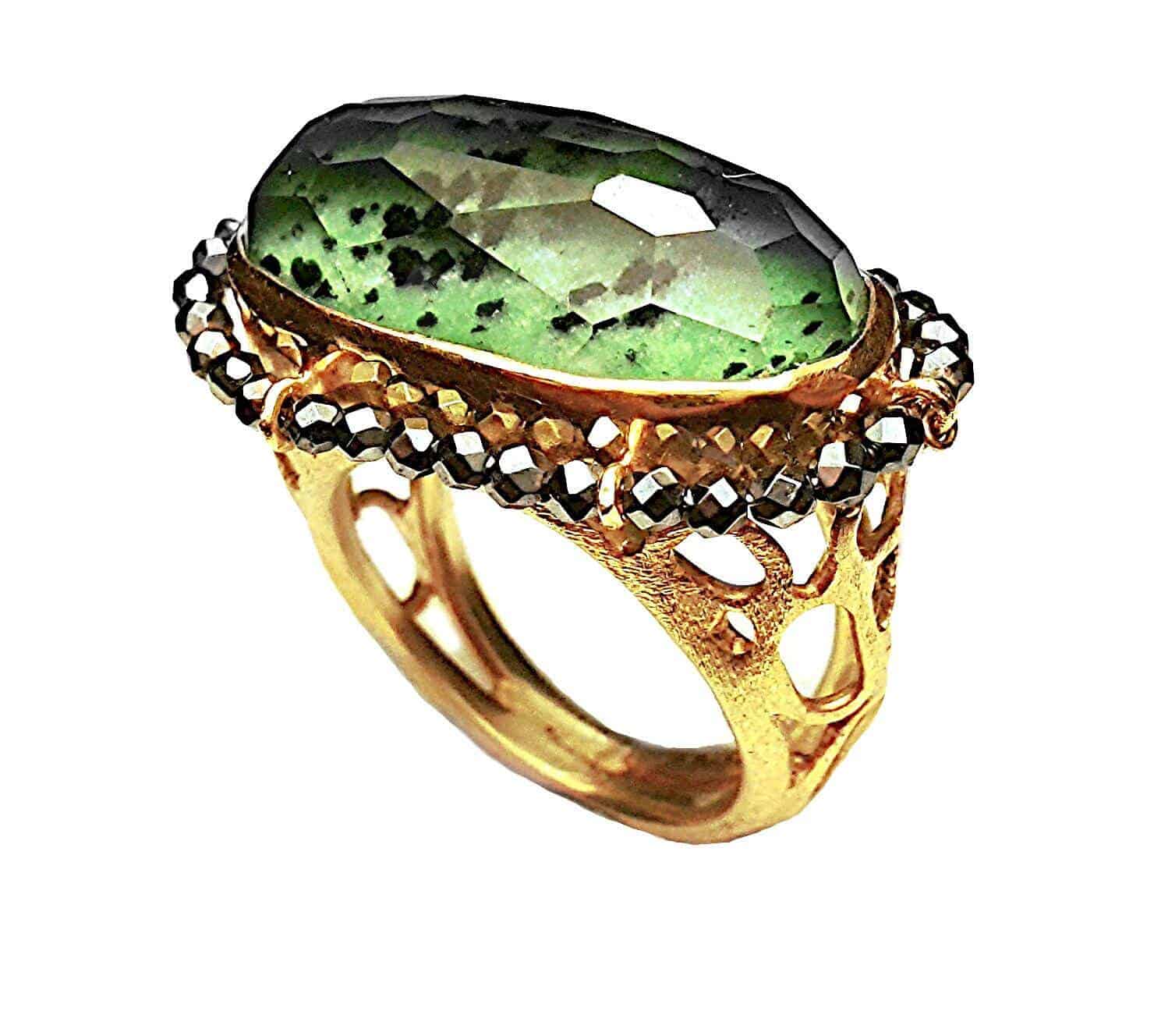Stunning zoisite perforated ring — Melina Fachidis