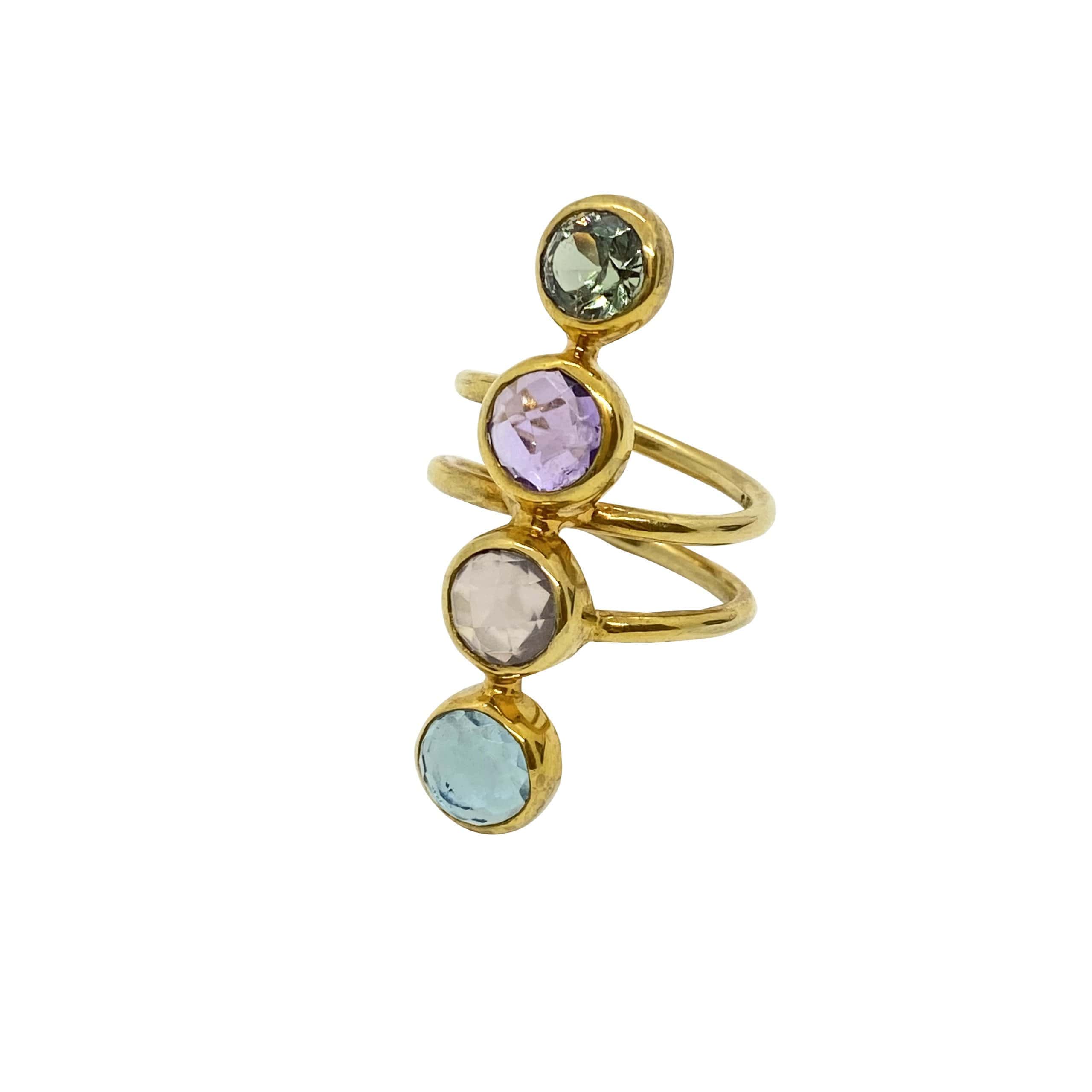 Multi quartz silver ring — Melina Fachidis