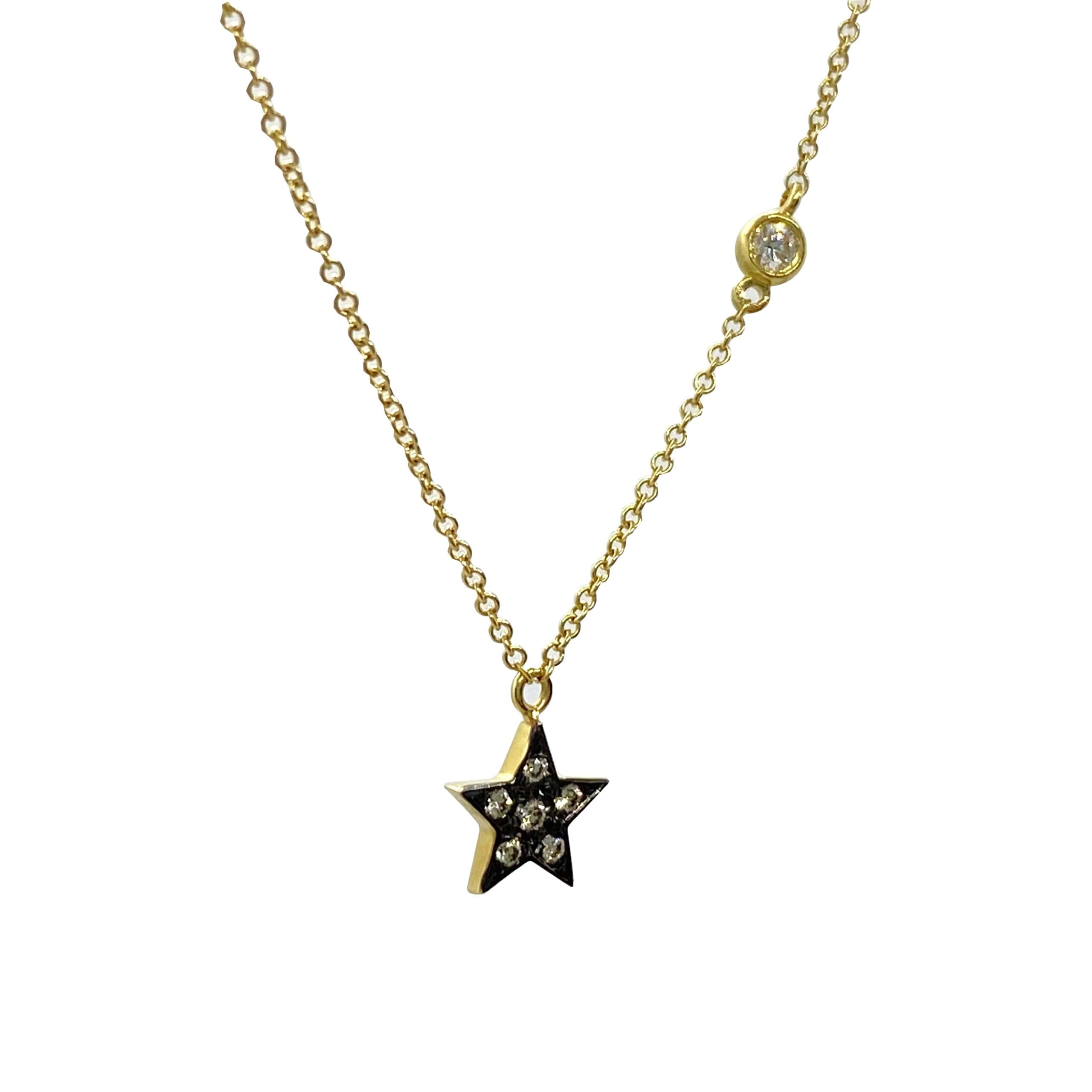 Discreet brown diamond pendant — Melina Fachidis