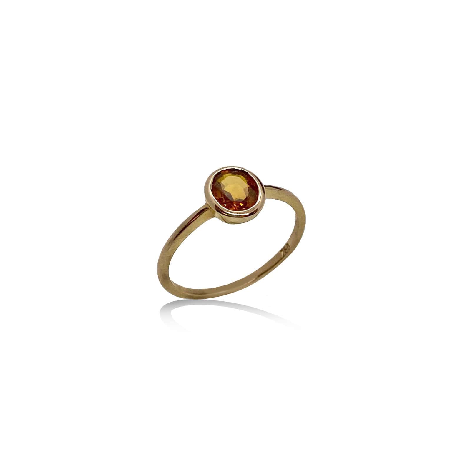 Orange sapphire solitaire ring — Melina Fachidis