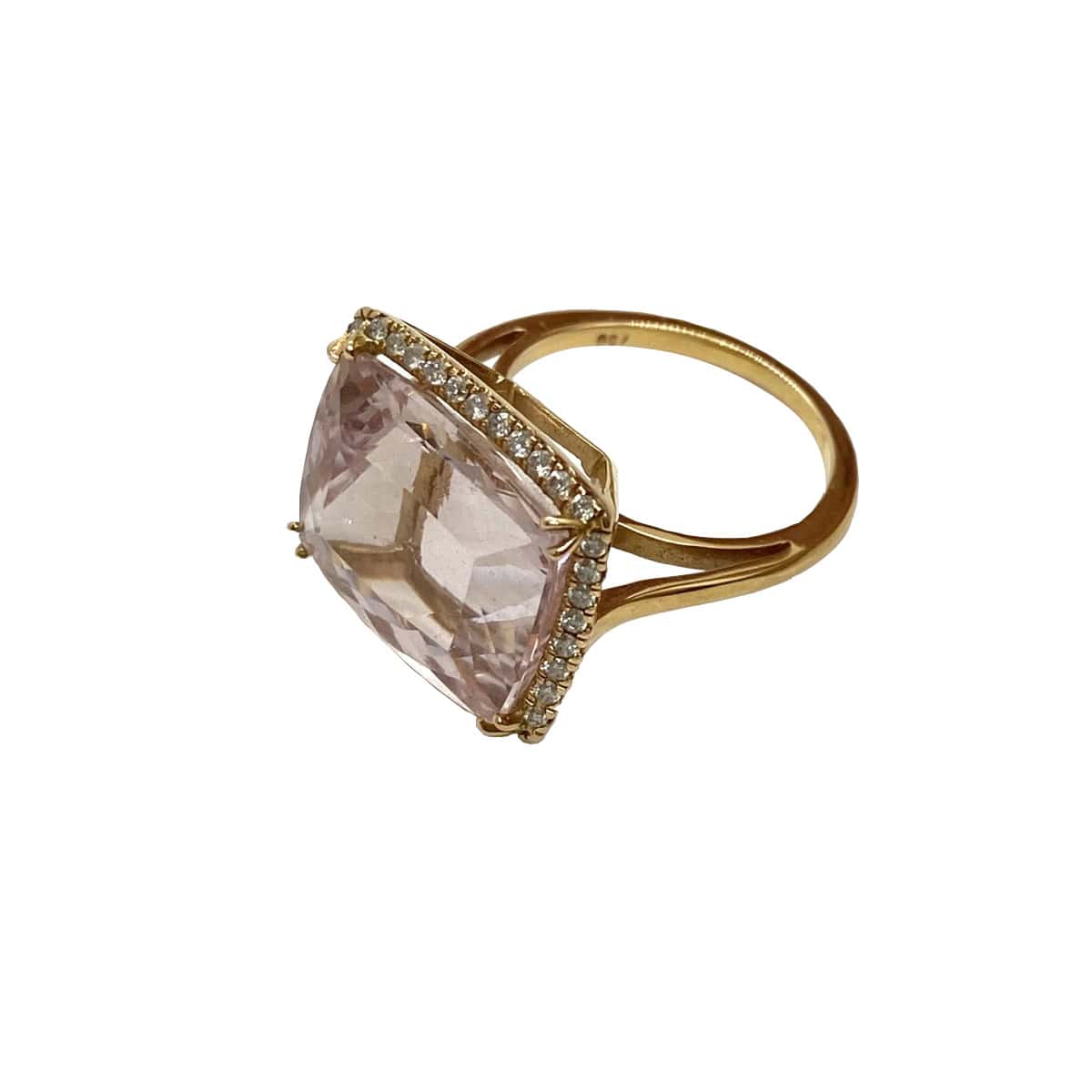 Morganite diamond solitaire ring — Melina Fachidis
