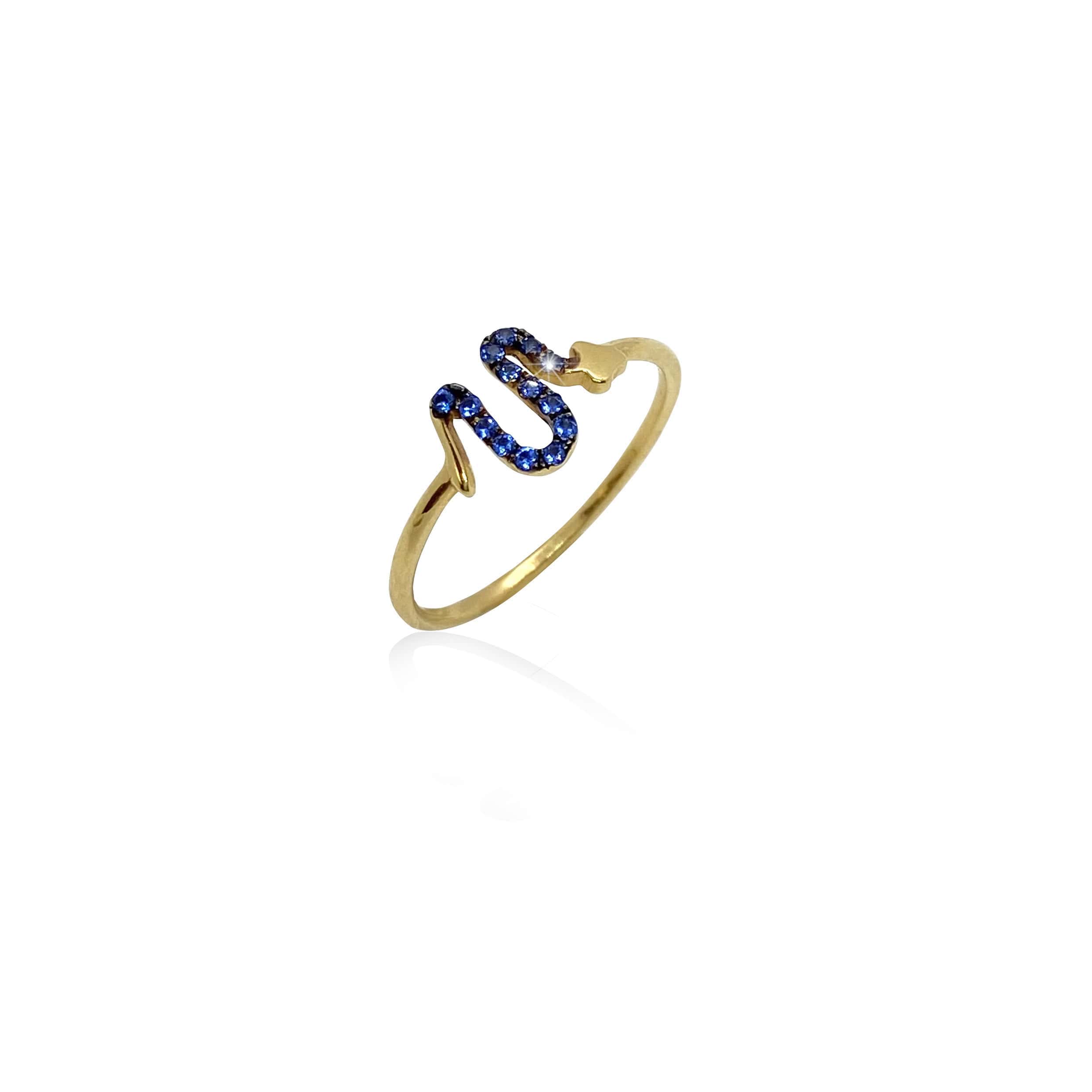 Blue topaz snake ring — Melina Fachidis