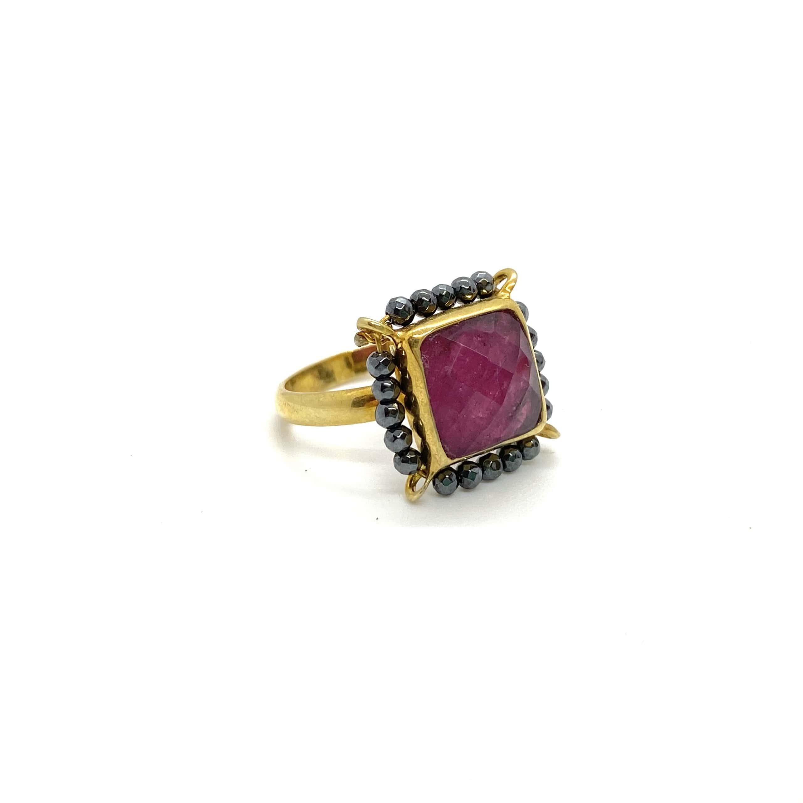 Ruby quartz-hematite ring — Melina Fachidis