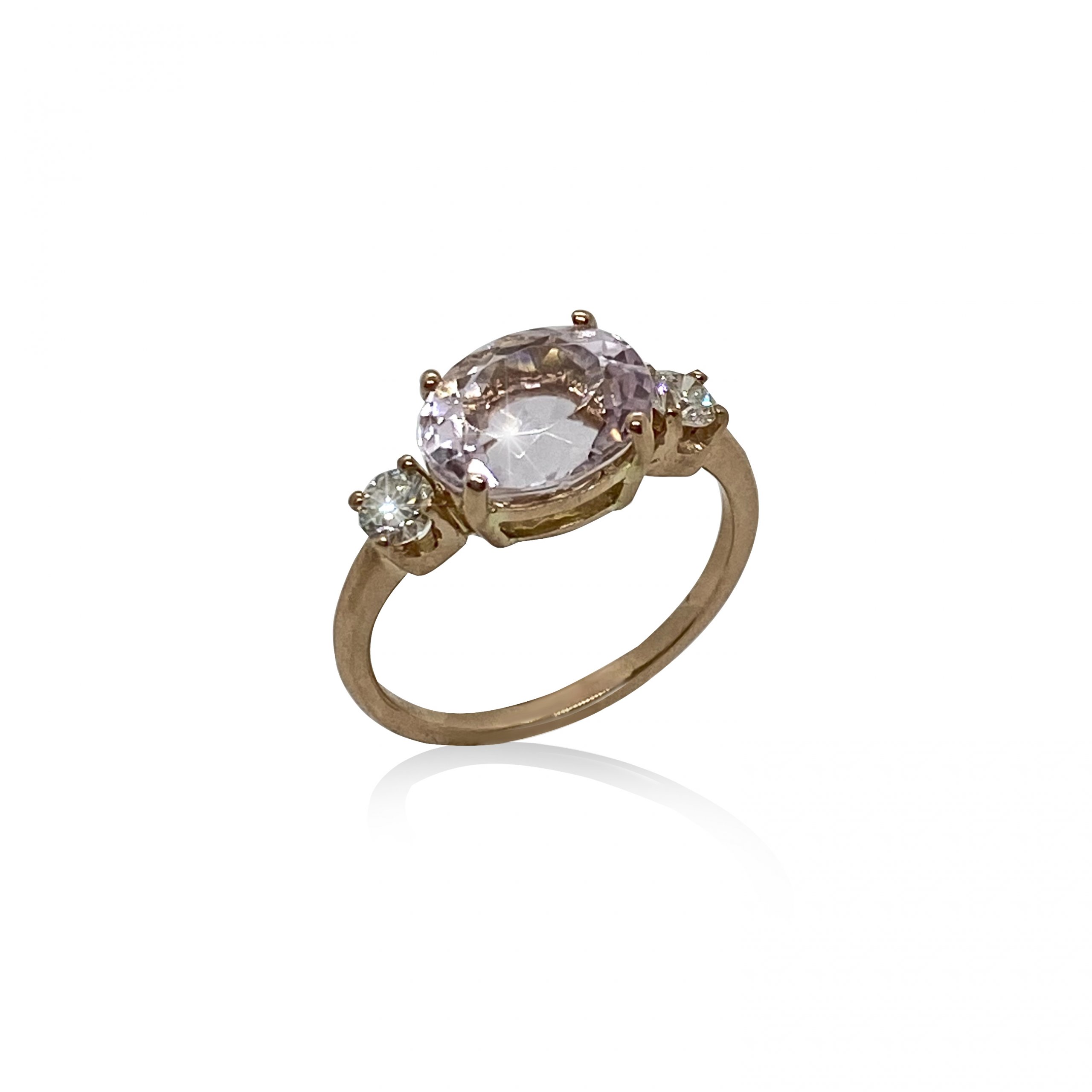 Morganite diamond solitaire ring — Melina Fachidis