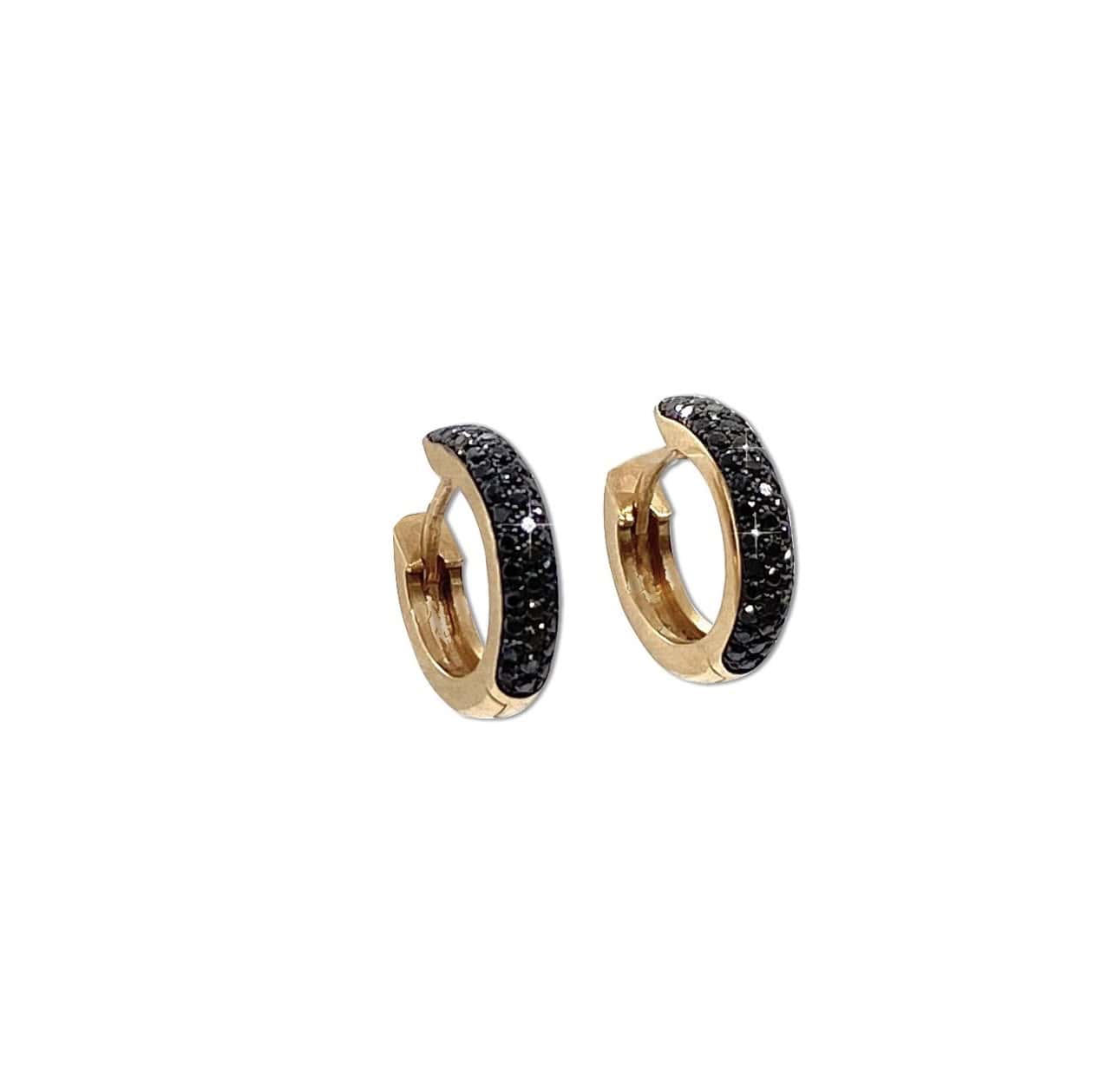 Black diamond small hoops — Melina Fachidis