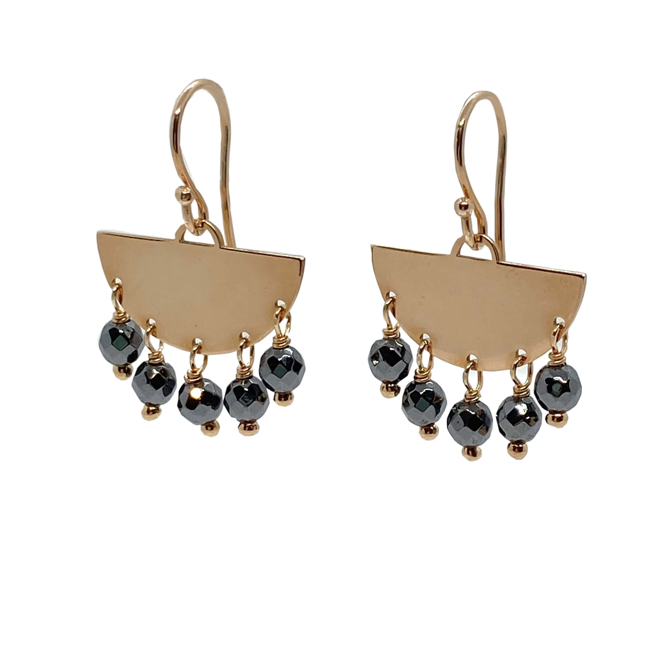 Hematite dangle drop earrings — Melina Fachidis