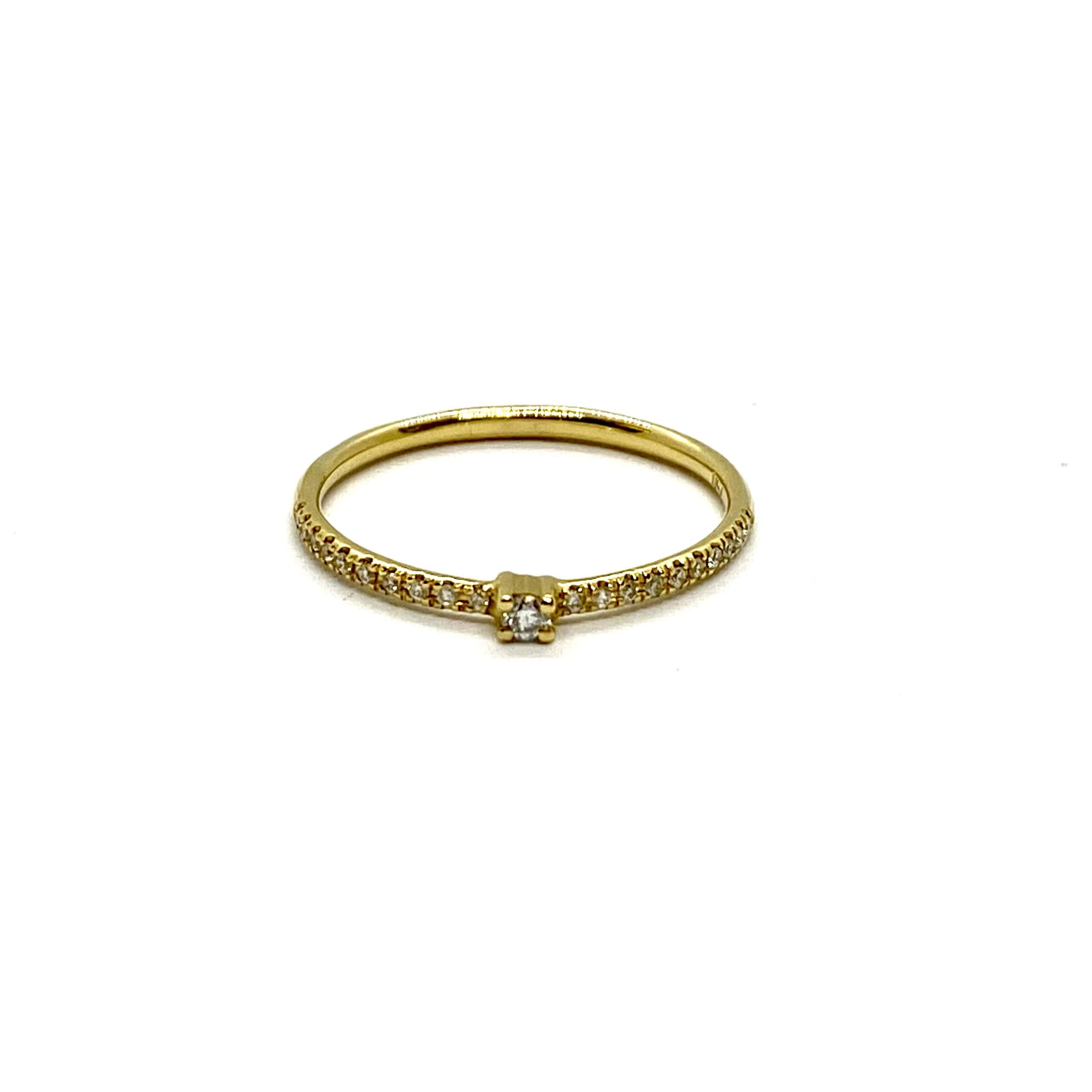 Solitaire half diamond ring band — Melina Fachidis