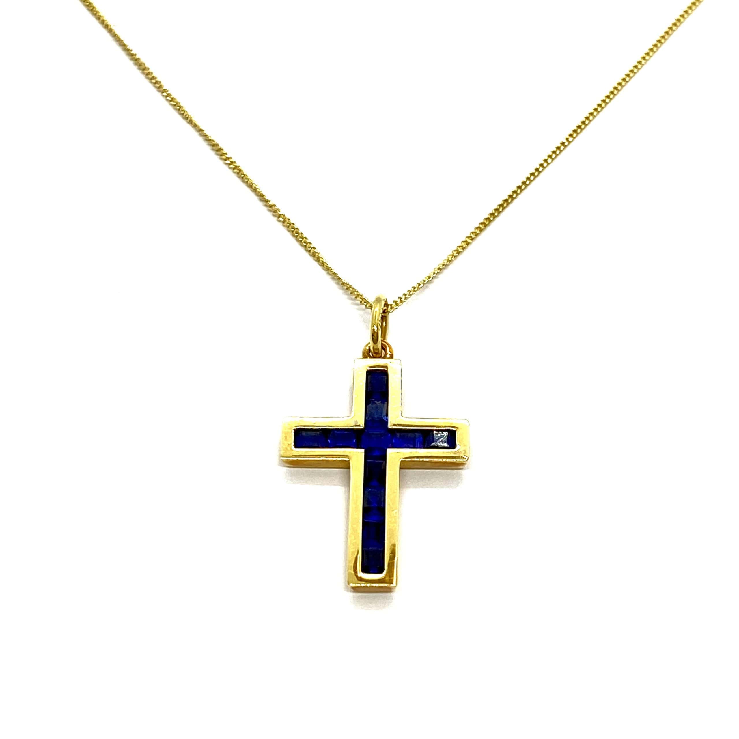 Square sapphire cross — Melina Fachidis