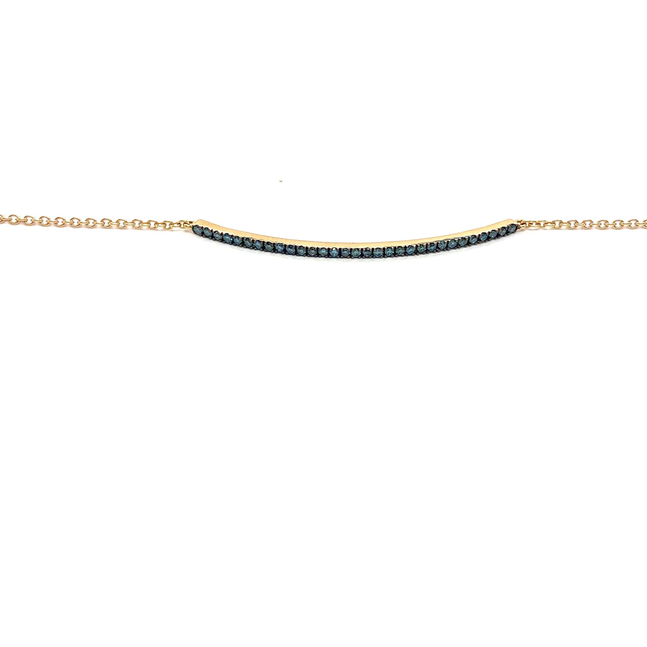 Blue diamond bar chain bracelet — Melina Fachidis