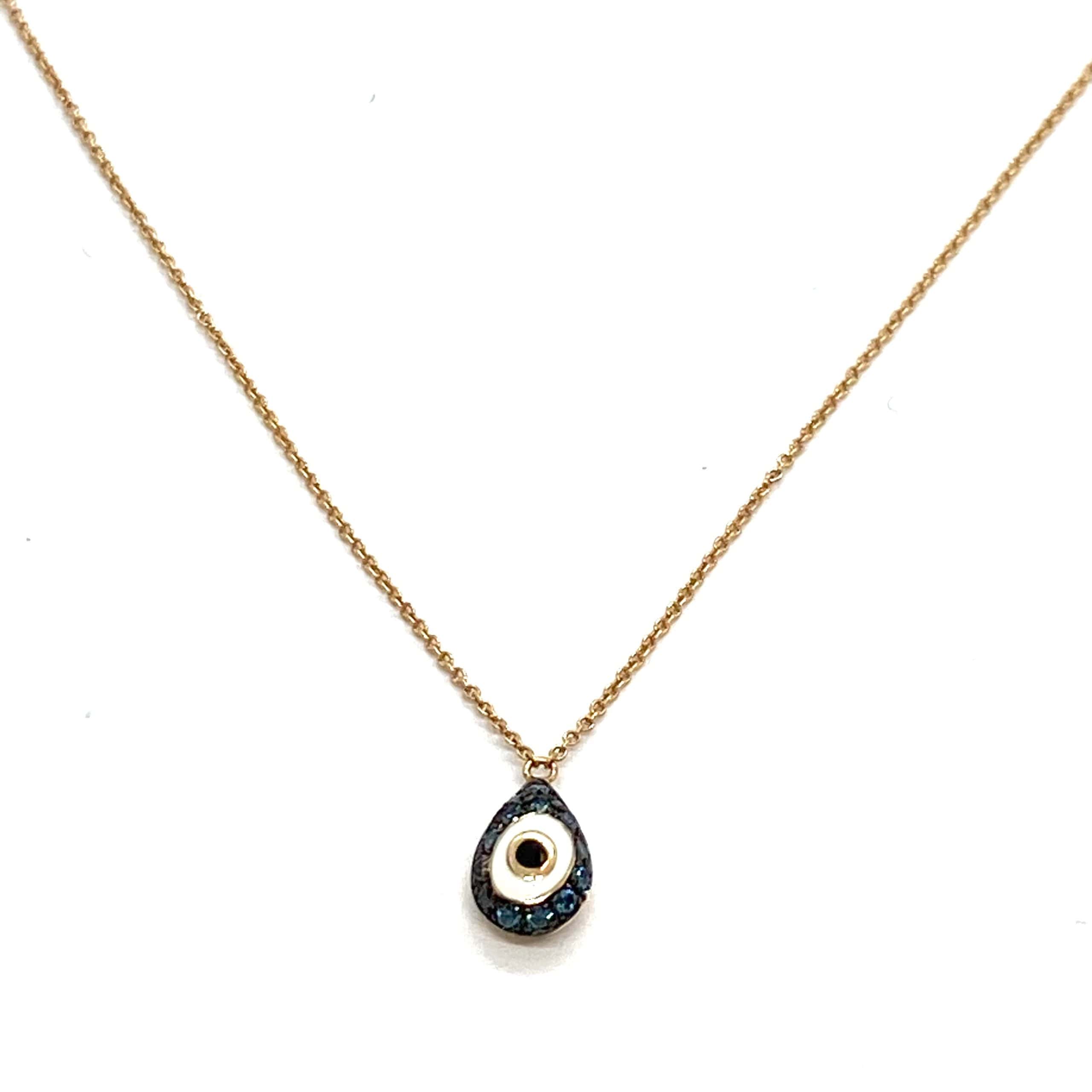 Drop shape diamond eye pendant — Melina Fachidis