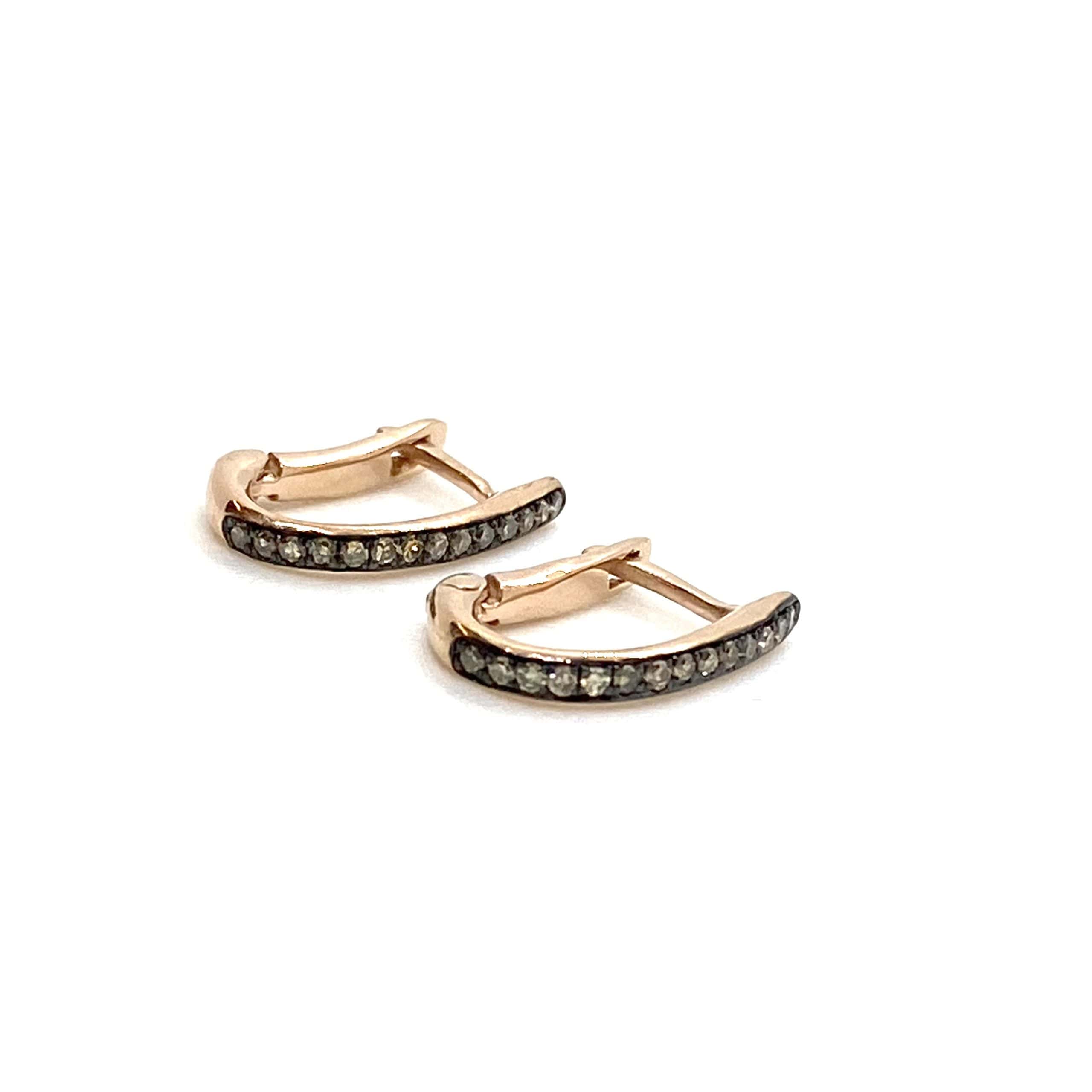 Oval brown diamond hoops — Melina Fachidis