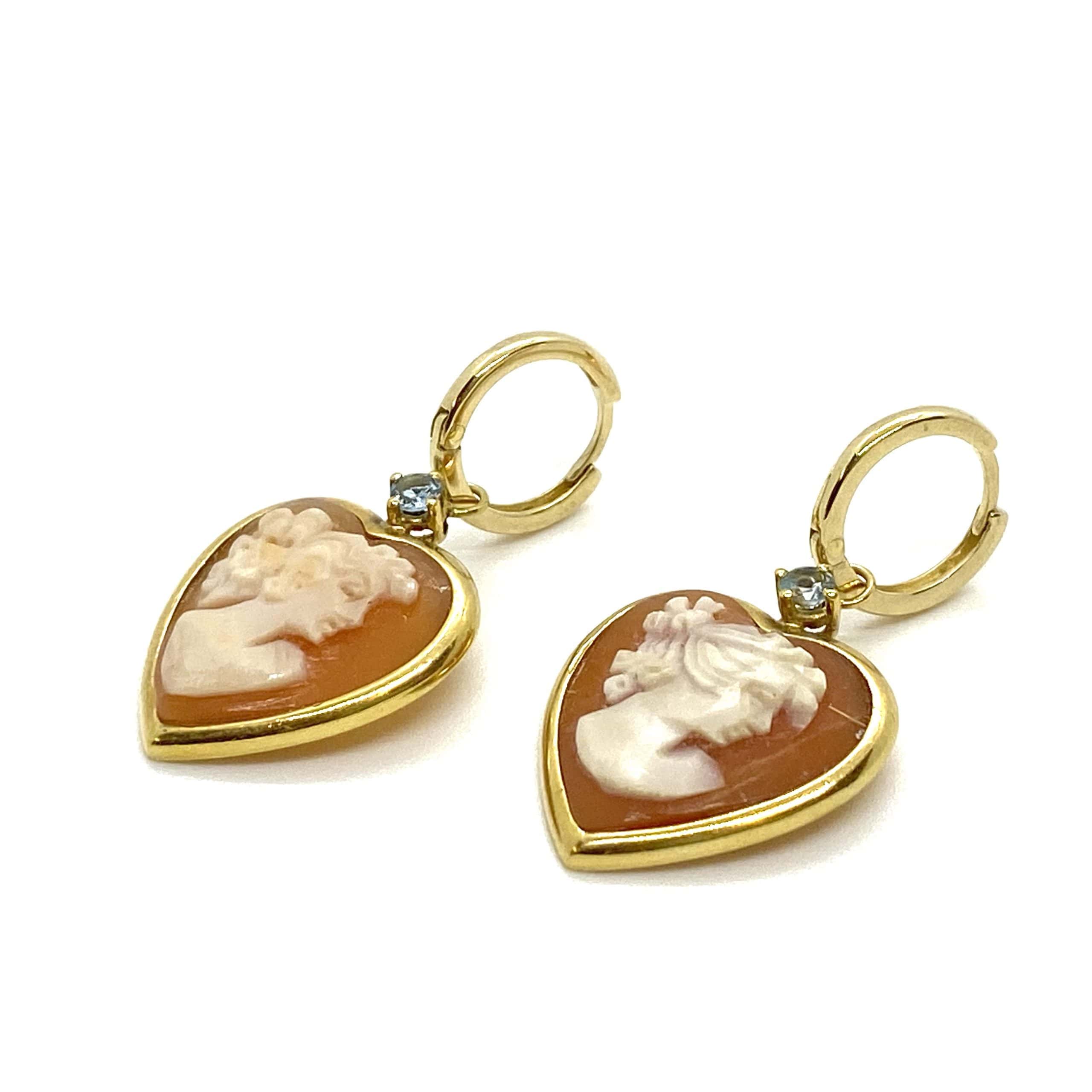 Heart-shaped cameo earrings — Melina Fachidis