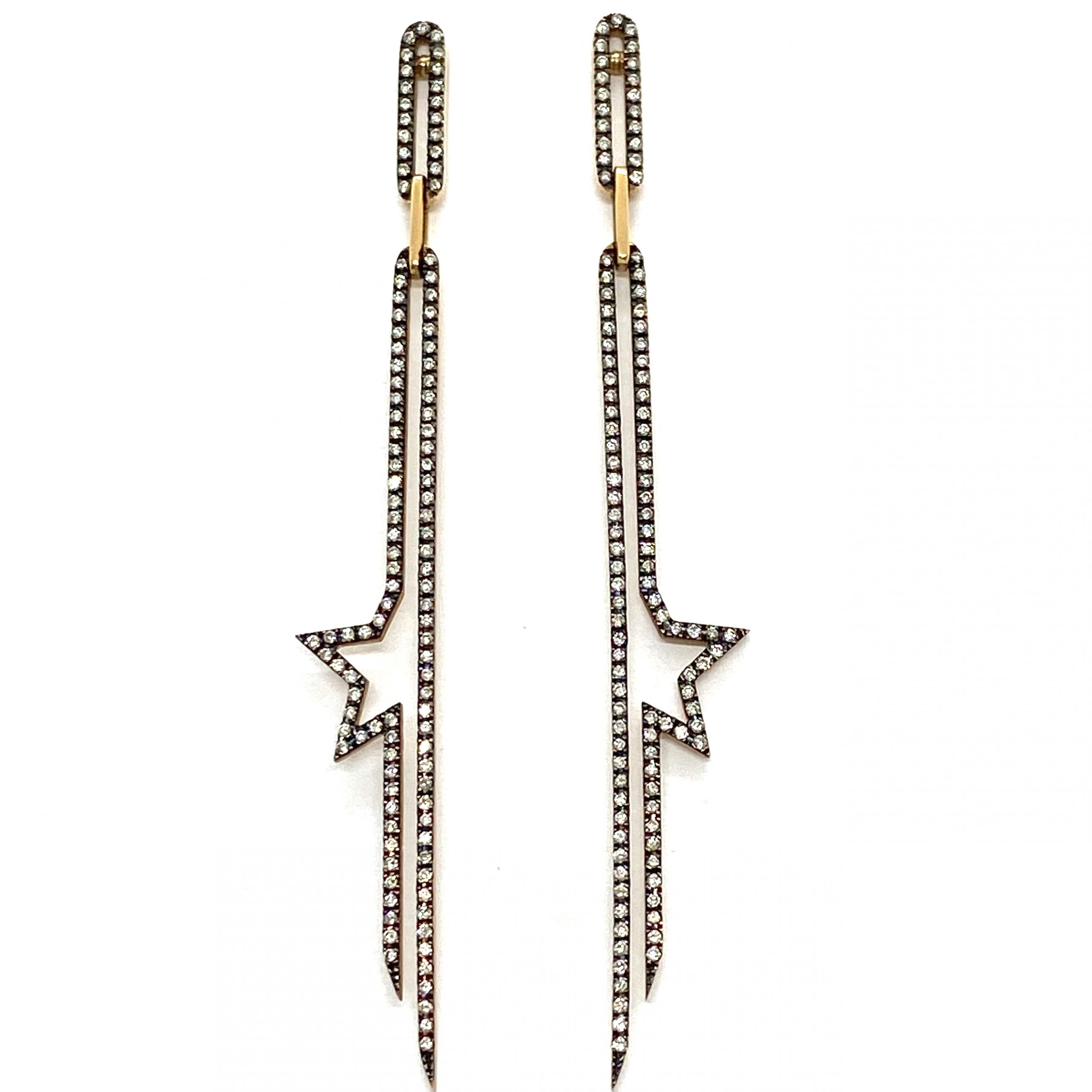 Star statement diamond earrings — Melina Fachidis