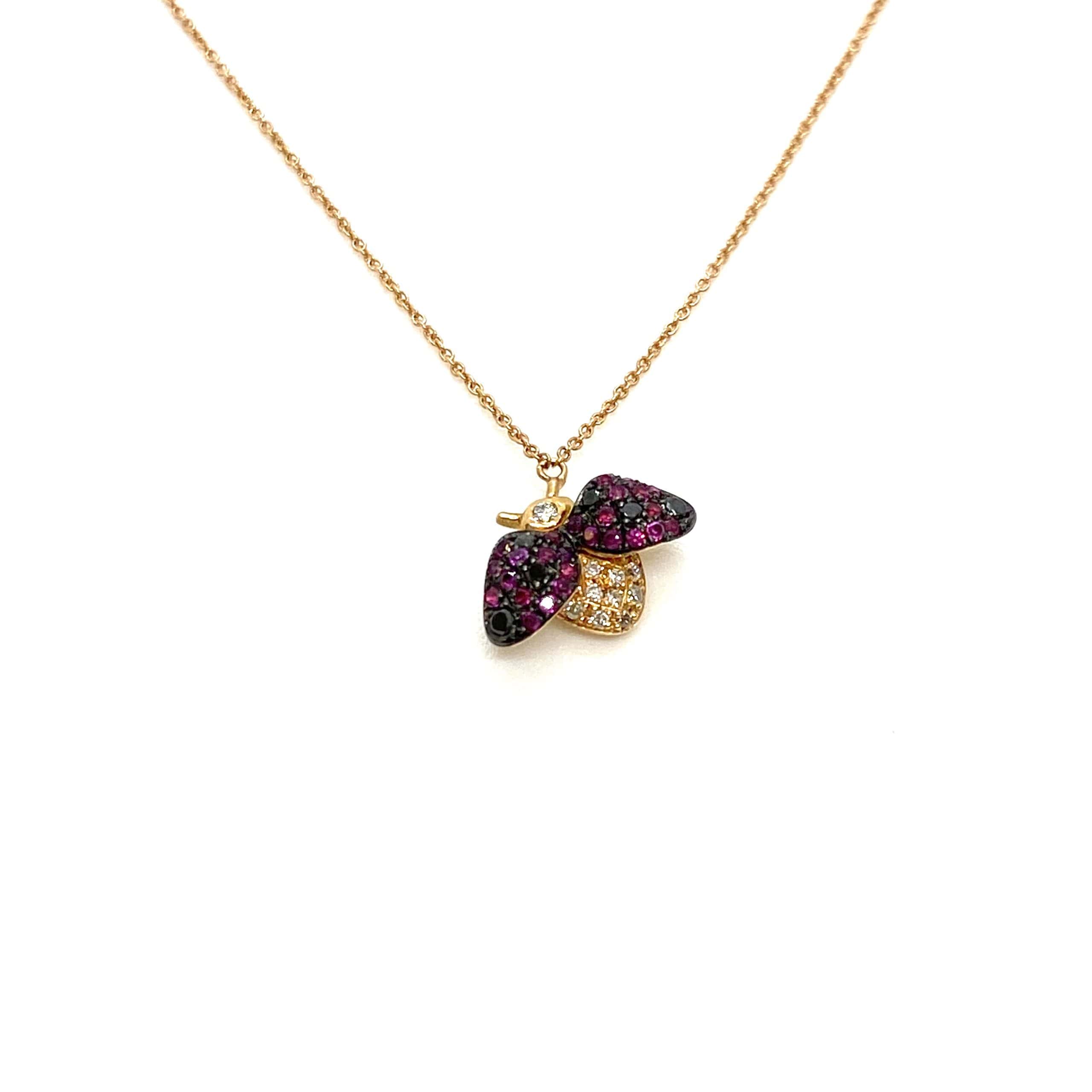 Ladybug ruby and diamond pendant — Melina Fachidis