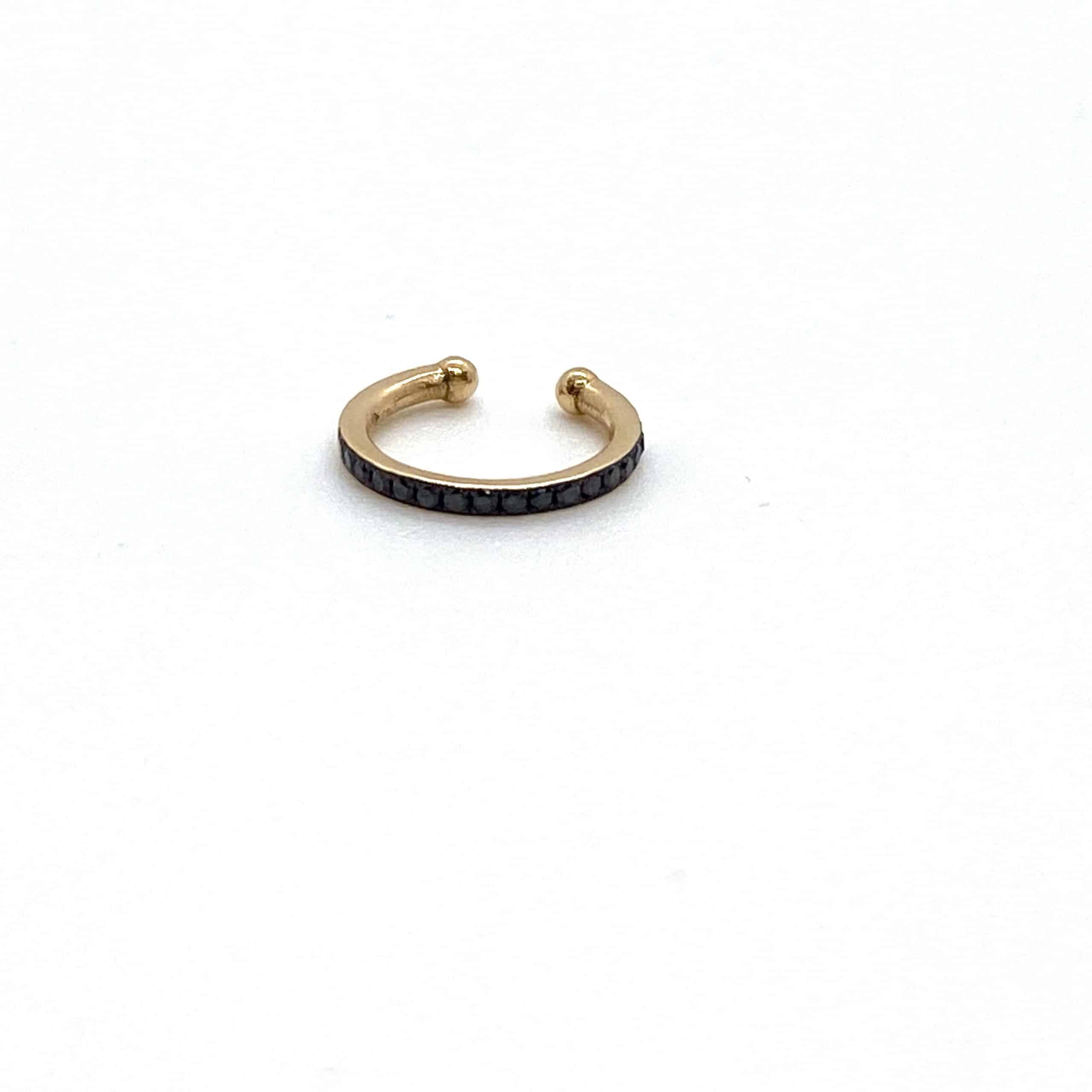 Black diamond single cuff earring — Melina Fachidis