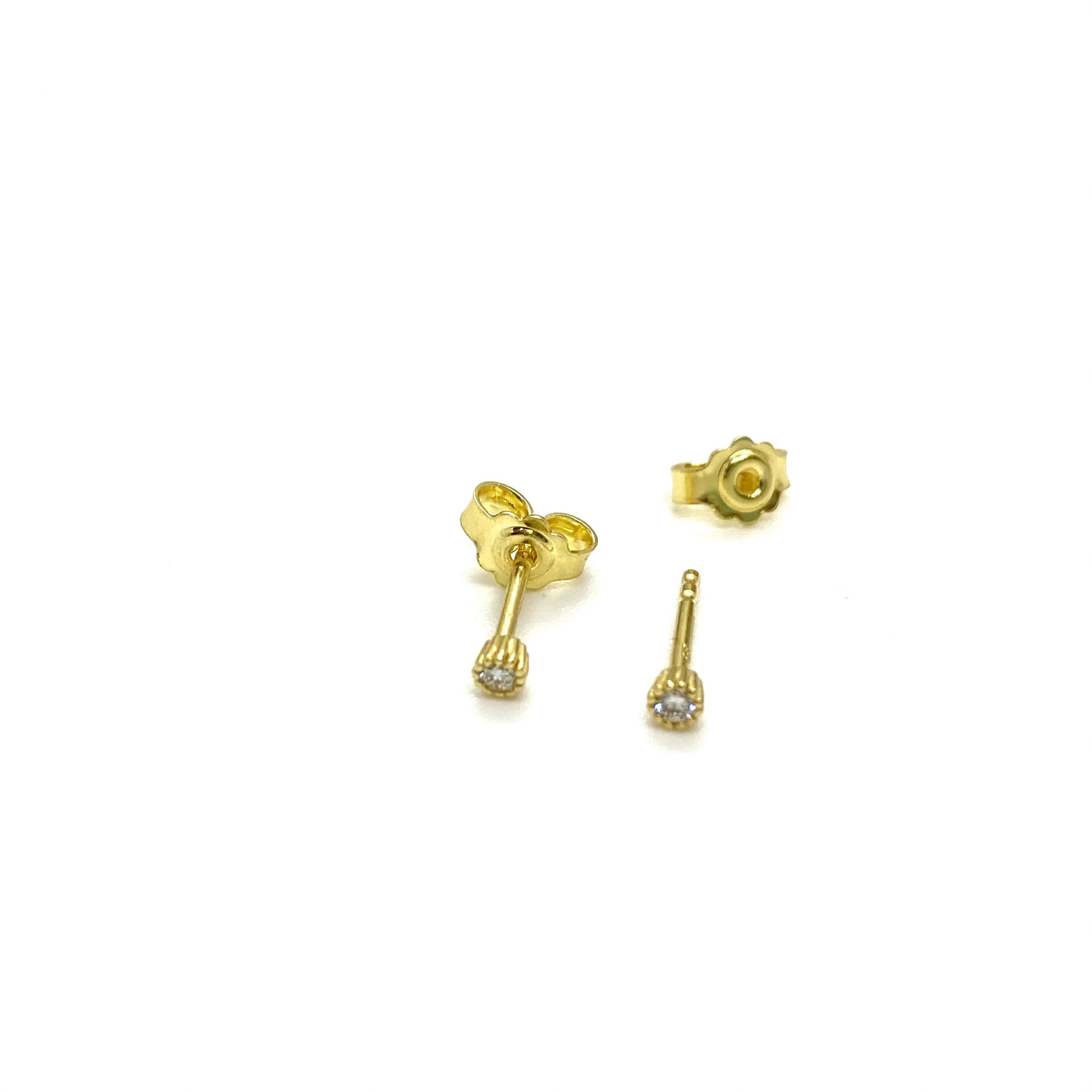 Diamond mini stud earrings — Melina Fachidis