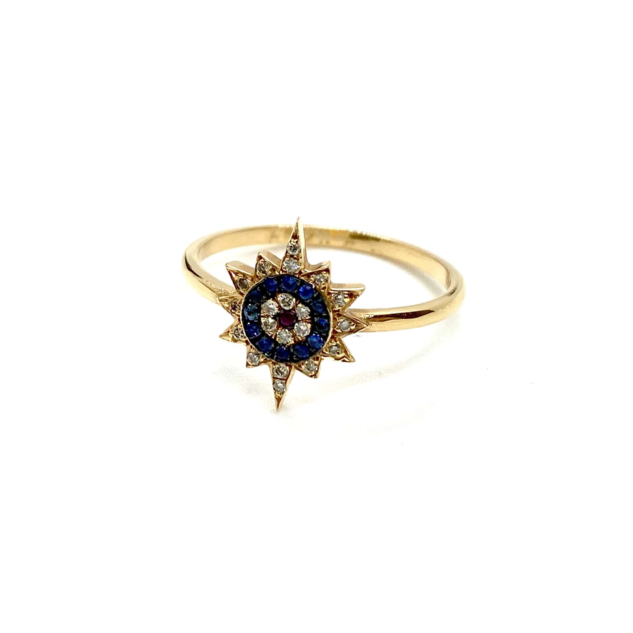 Star eye diamond sapphire ring — Melina Fachidis