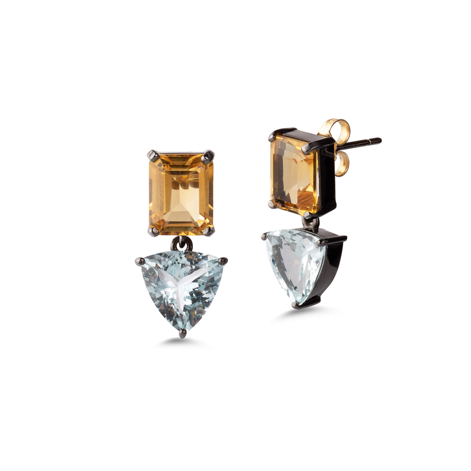 Aqua-citrine earrings — Melina Fachidis