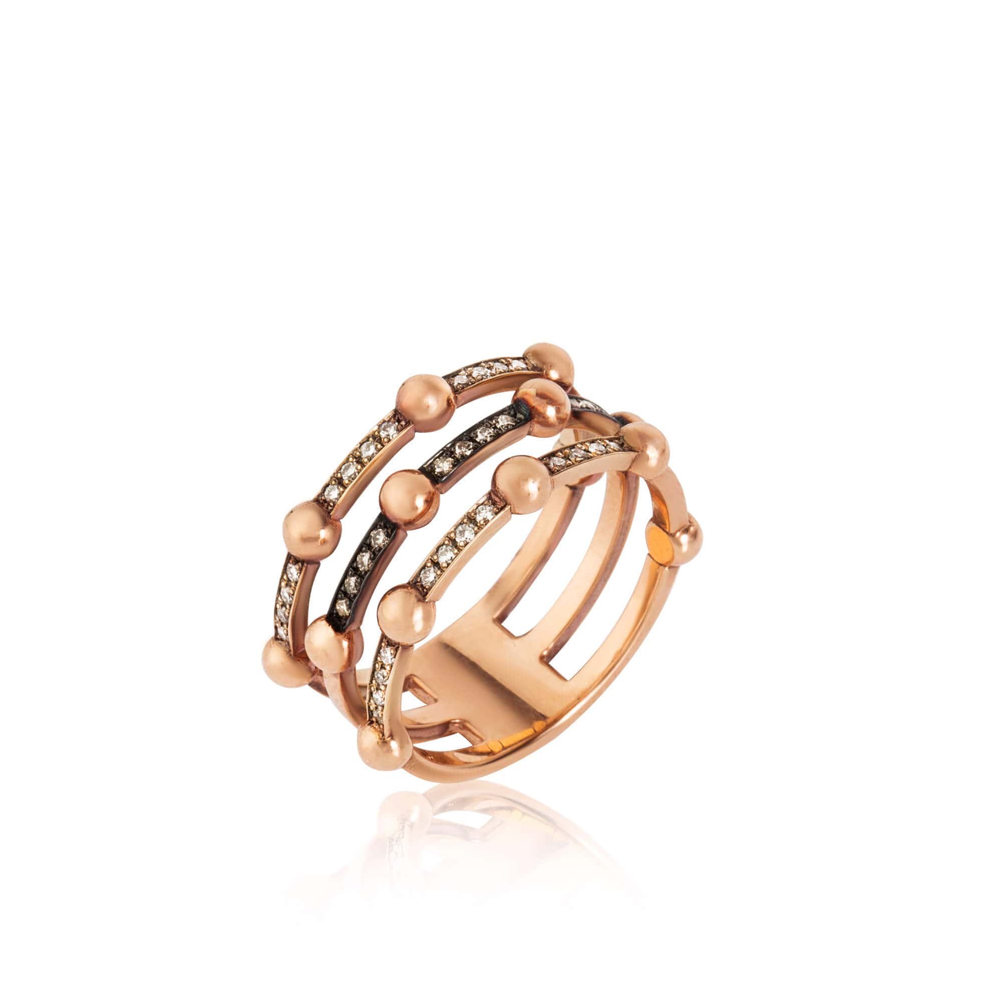 White and brown diamond statement ring — Melina Fachidis