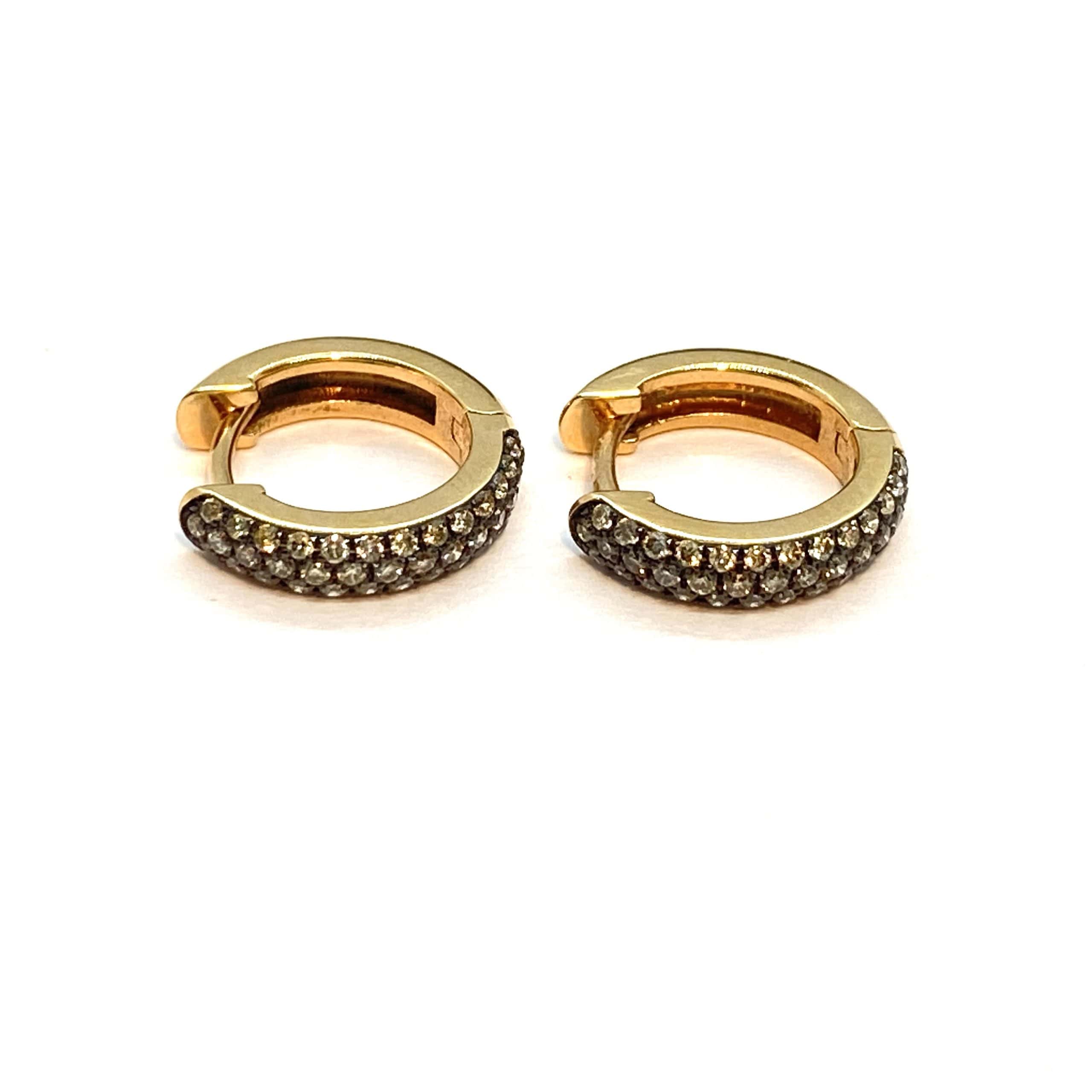 Champagne diamond small hoops — Melina Fachidis