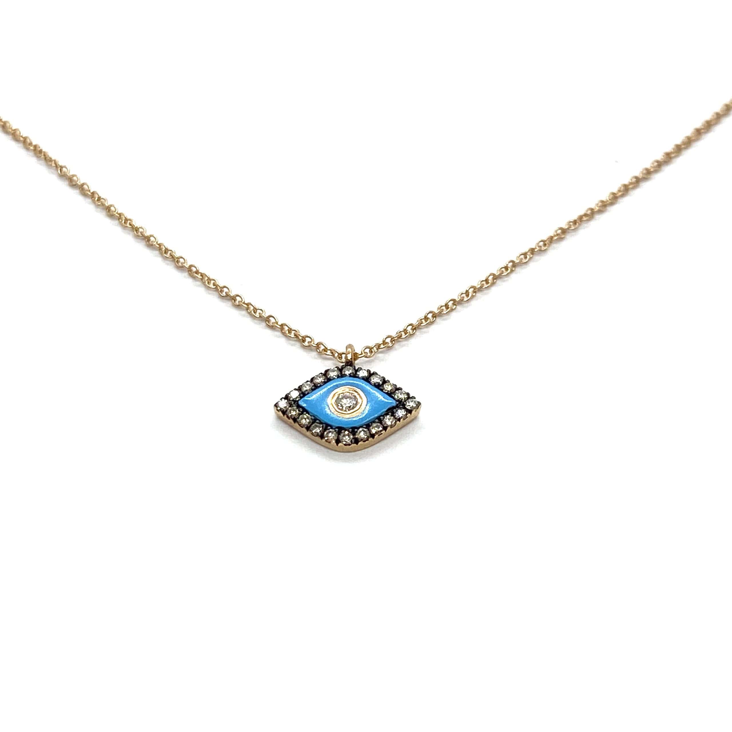 Small turquoise eye shaped pendant — Melina Fachidis