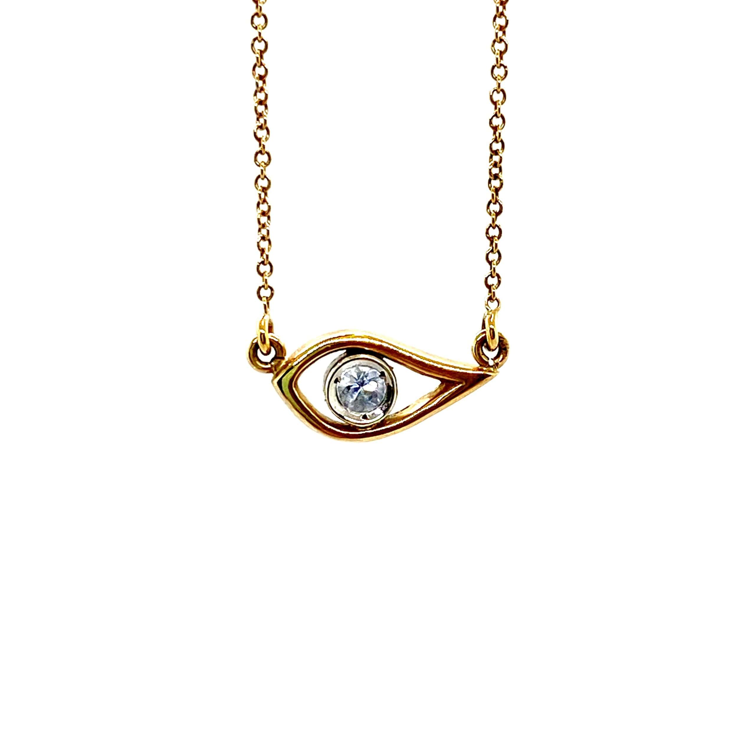 Topaz eye shaped pendant — Melina Fachidis