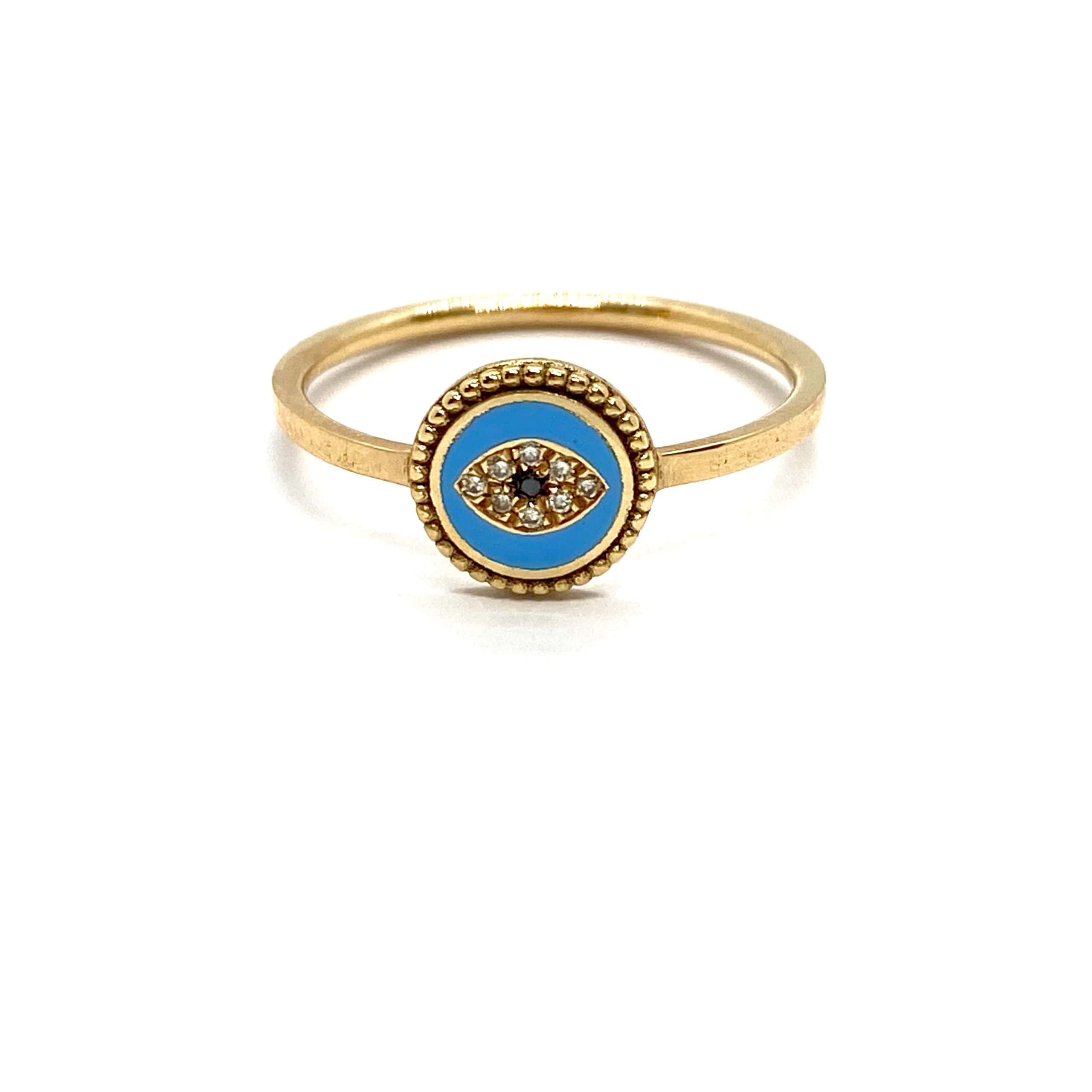 Oriental evil eye enameled ring — Melina Fachidis