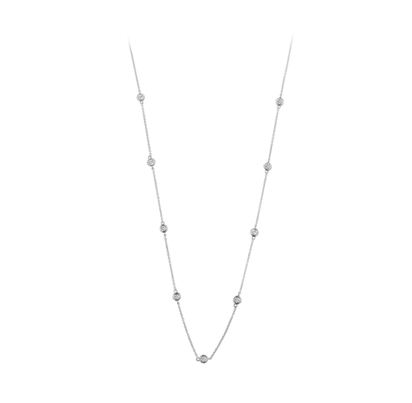 Nine diamond white chain necklace — Melina Fachidis